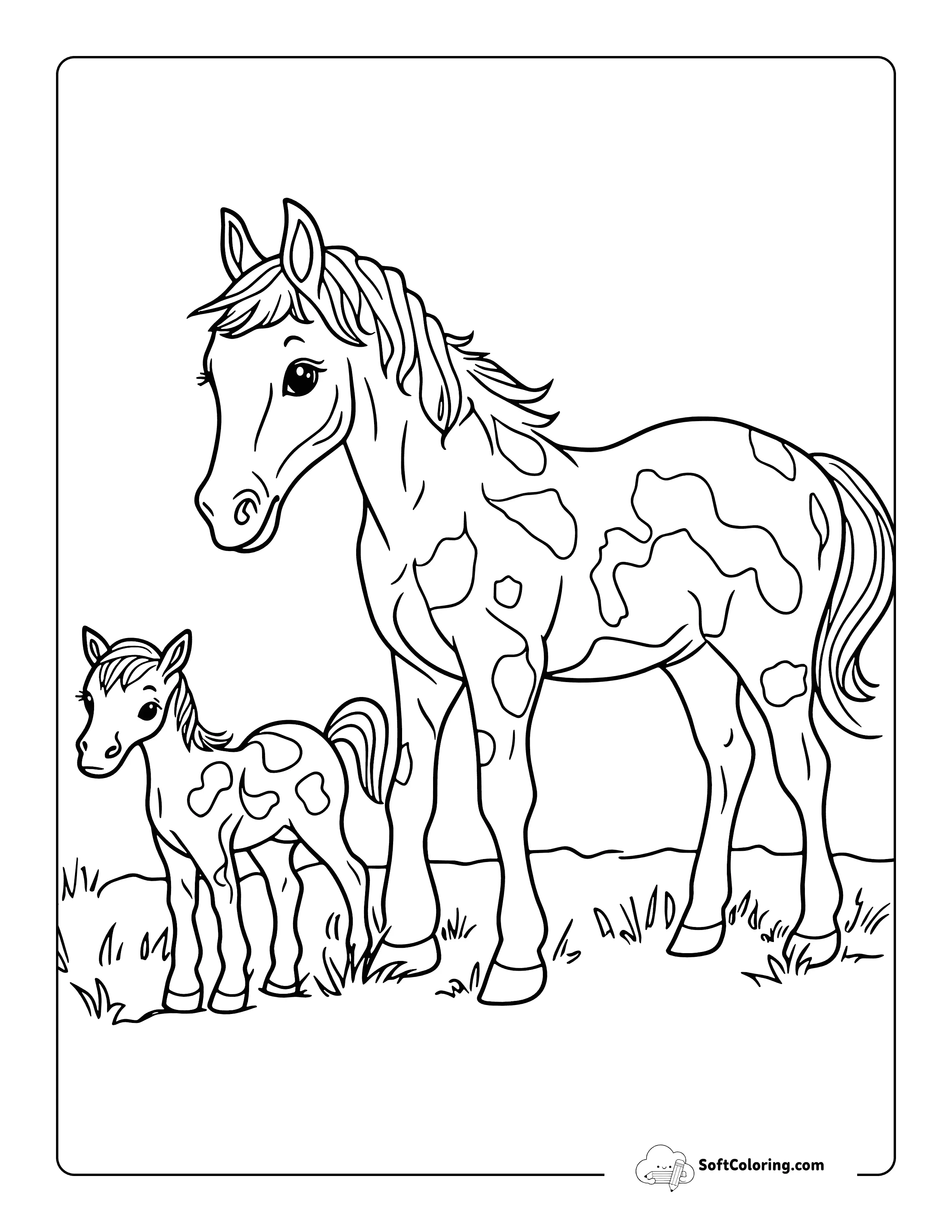 Cute Paint Horse Coloring Page