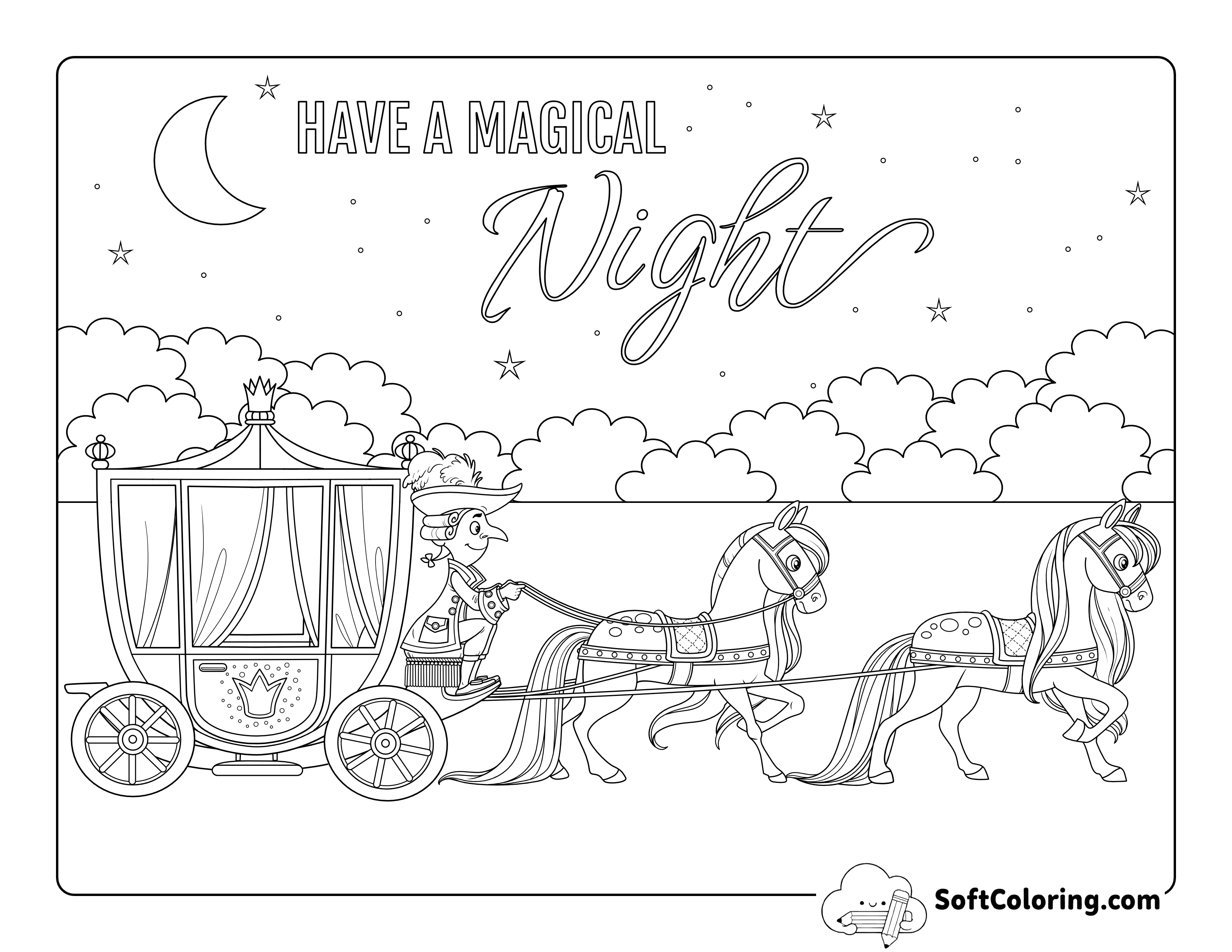 Horse-drawn Carriage Printable Coloring Page