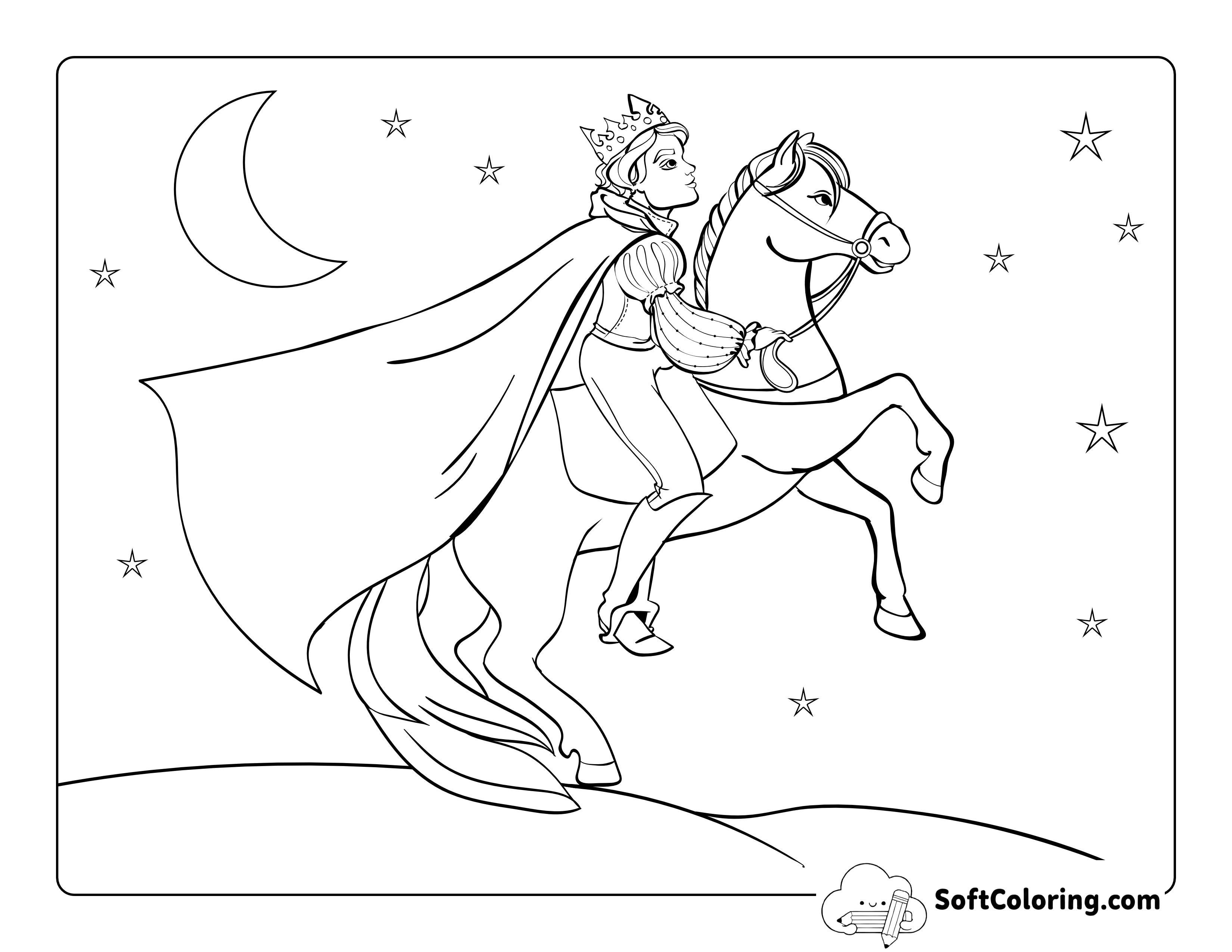 Prince in Cloak Riding a Horse Picture