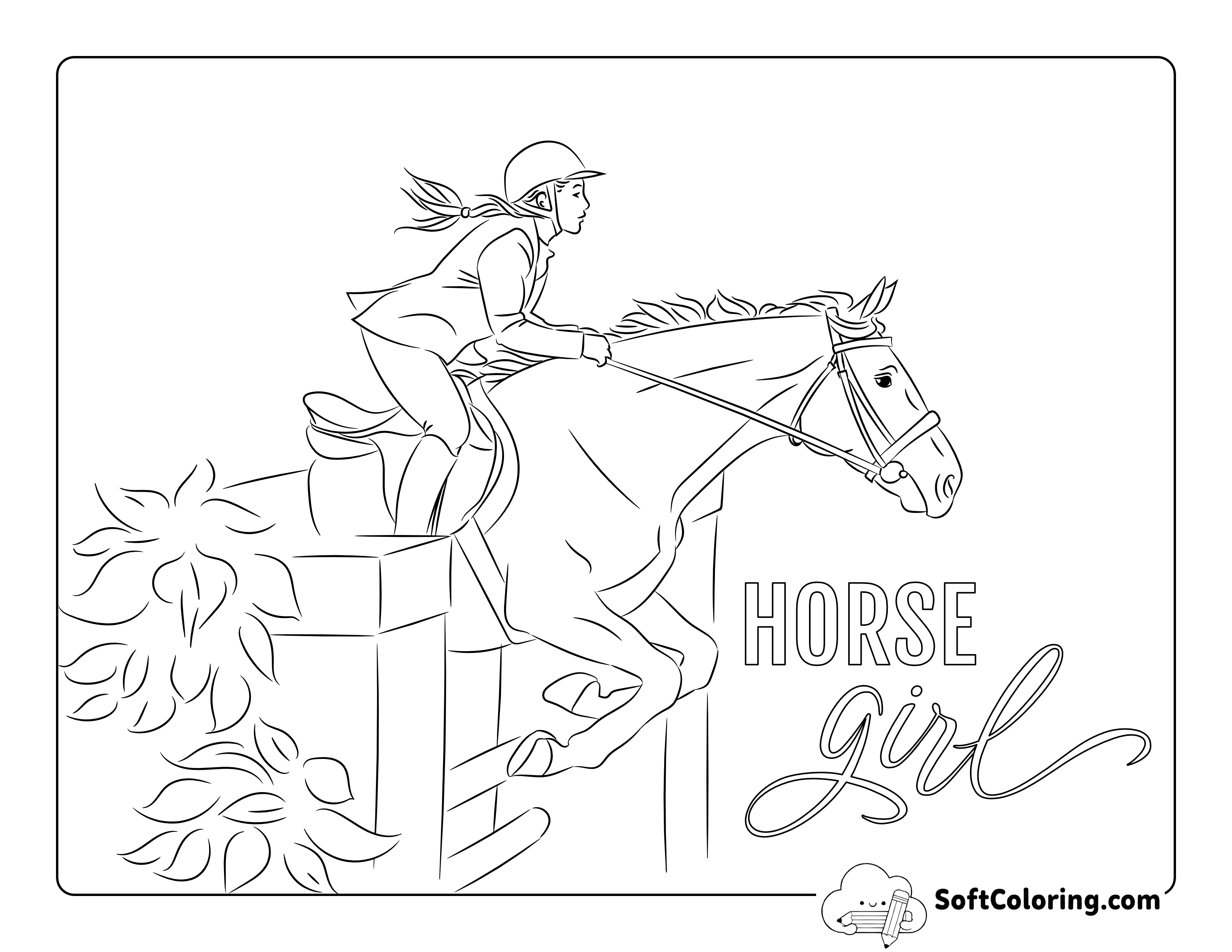 Horse Jumping Coloring Page