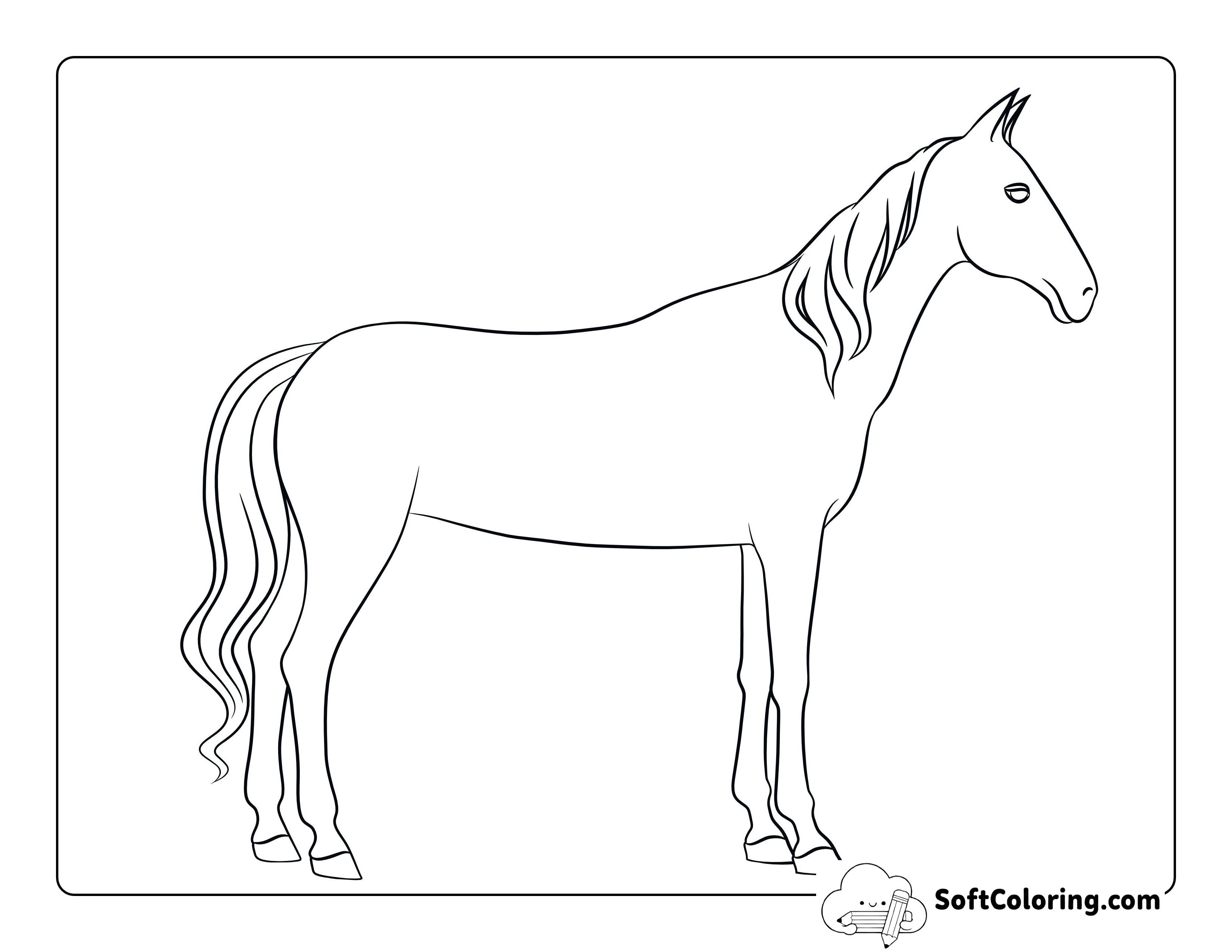 Simple Outline of Horse Side-View