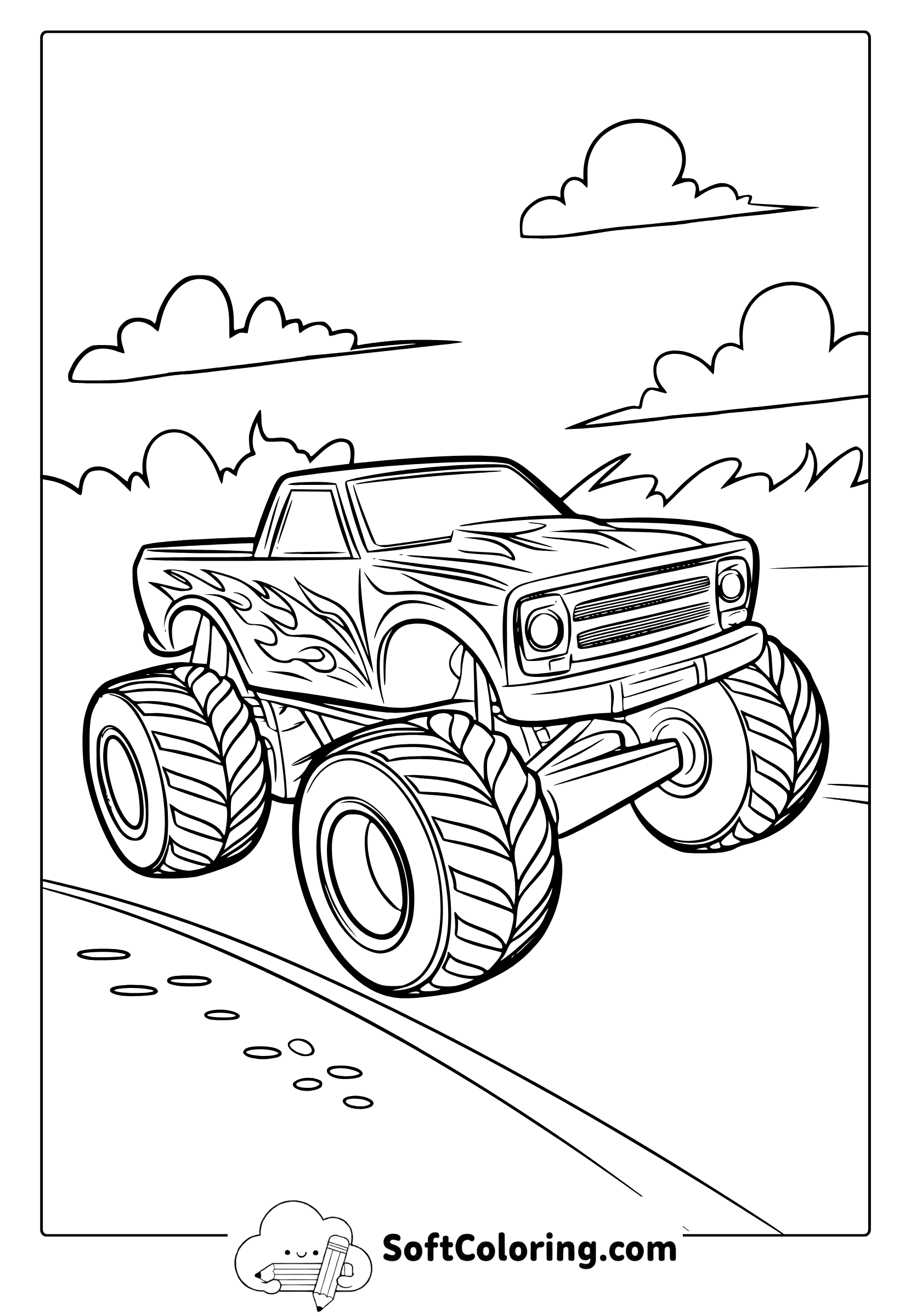 hot wheels monster truck coloring page