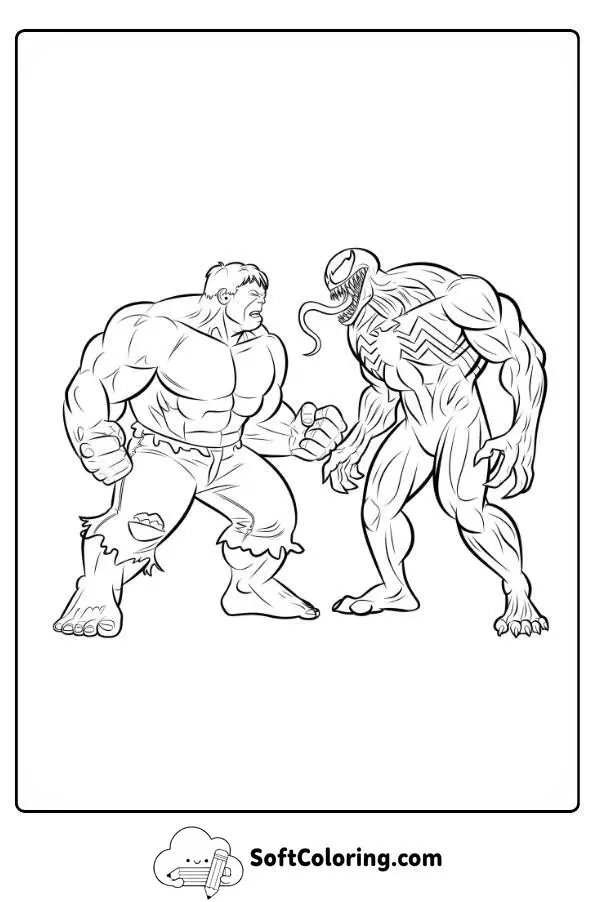 Hulk Vs Venom Coloring Page