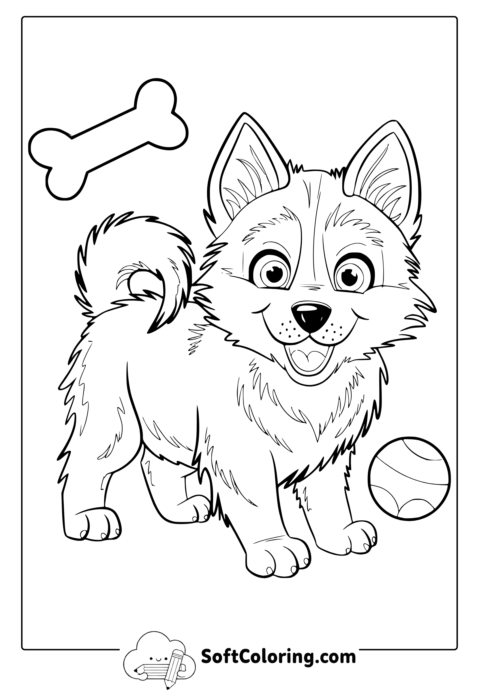 Husky Puppy Coloring Page