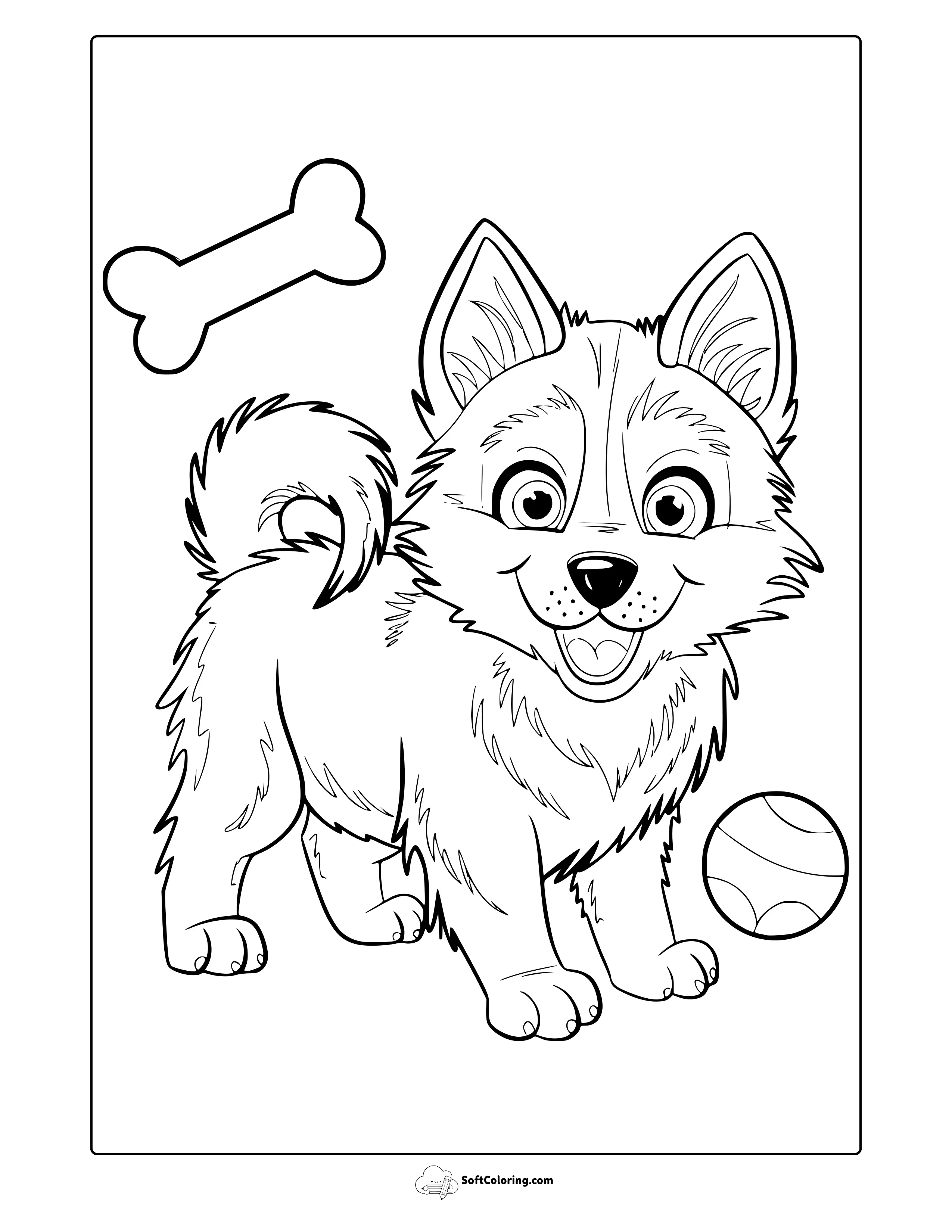 Husky Puppy Coloring Page