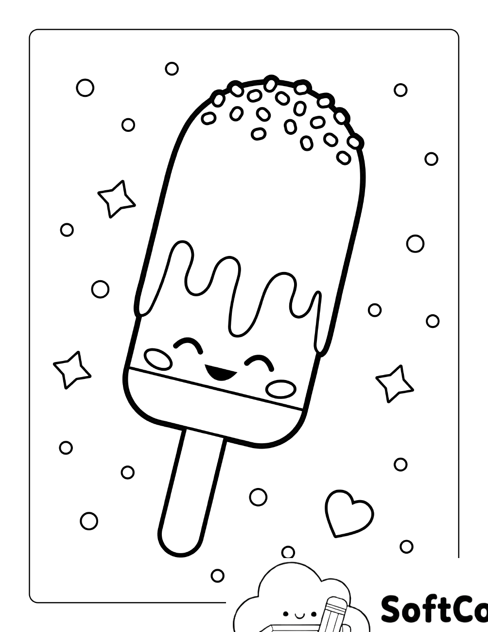 Cute Ice Cream Picture to Color