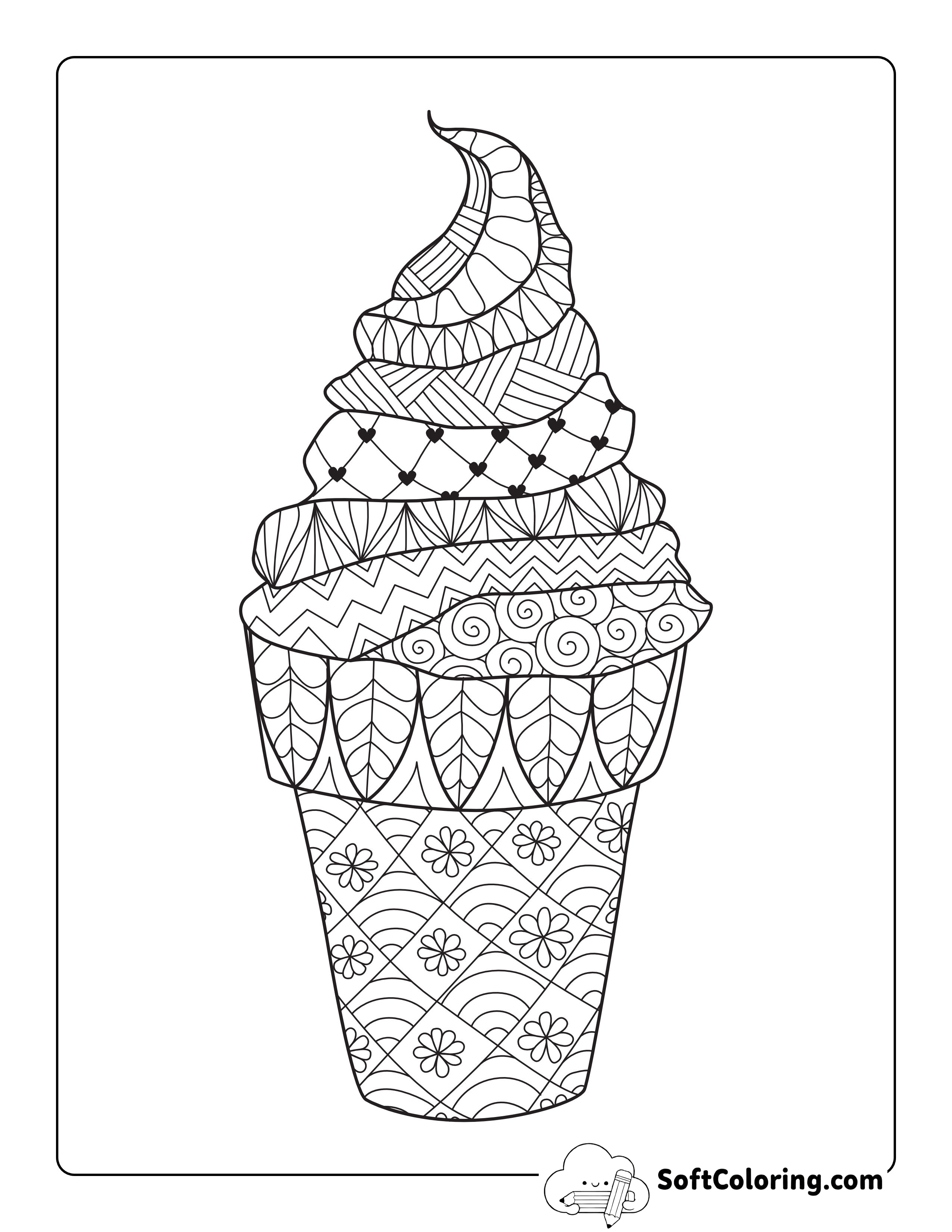 Soft Serve Zentangle for Adults