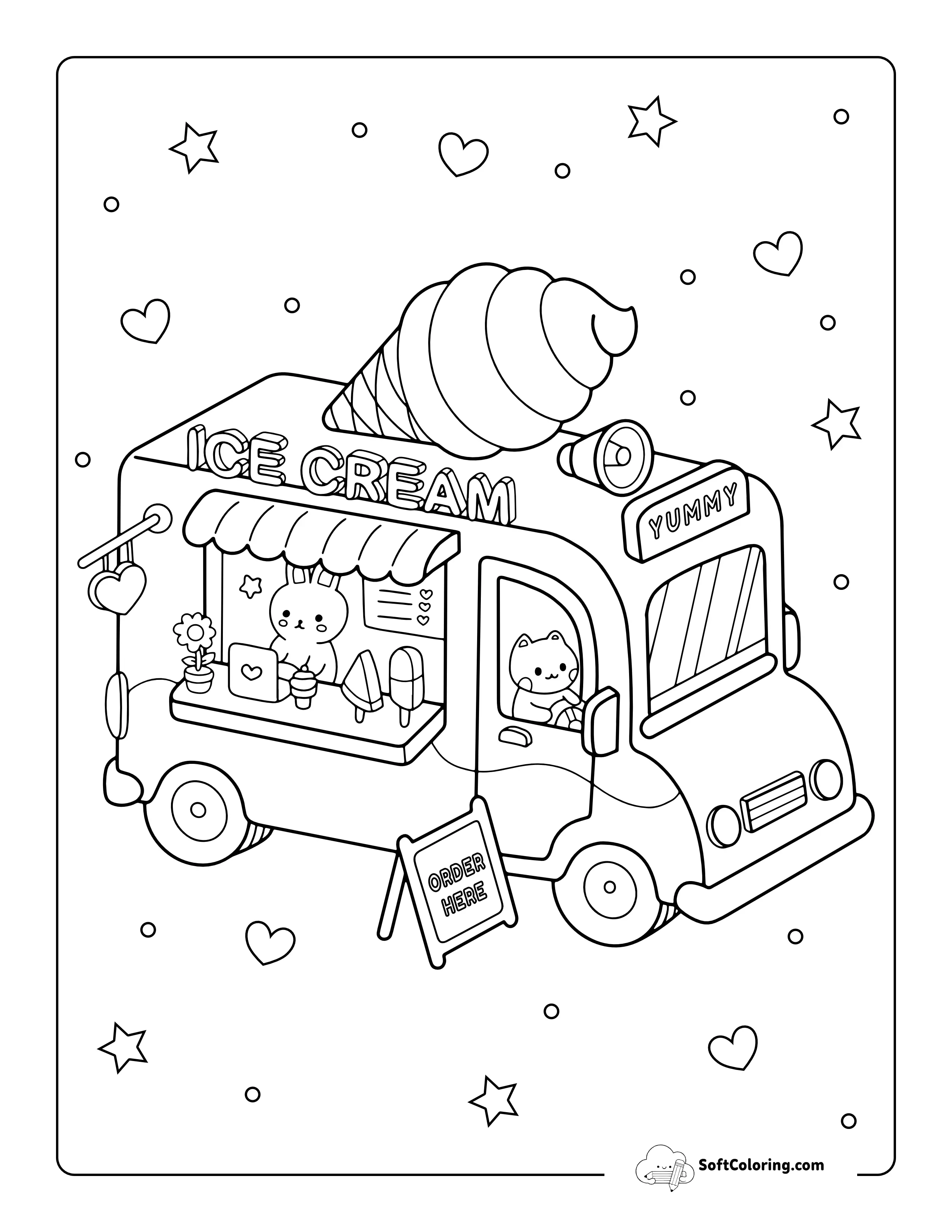 Soft Serve Ice Cream Truck Picture To Color
