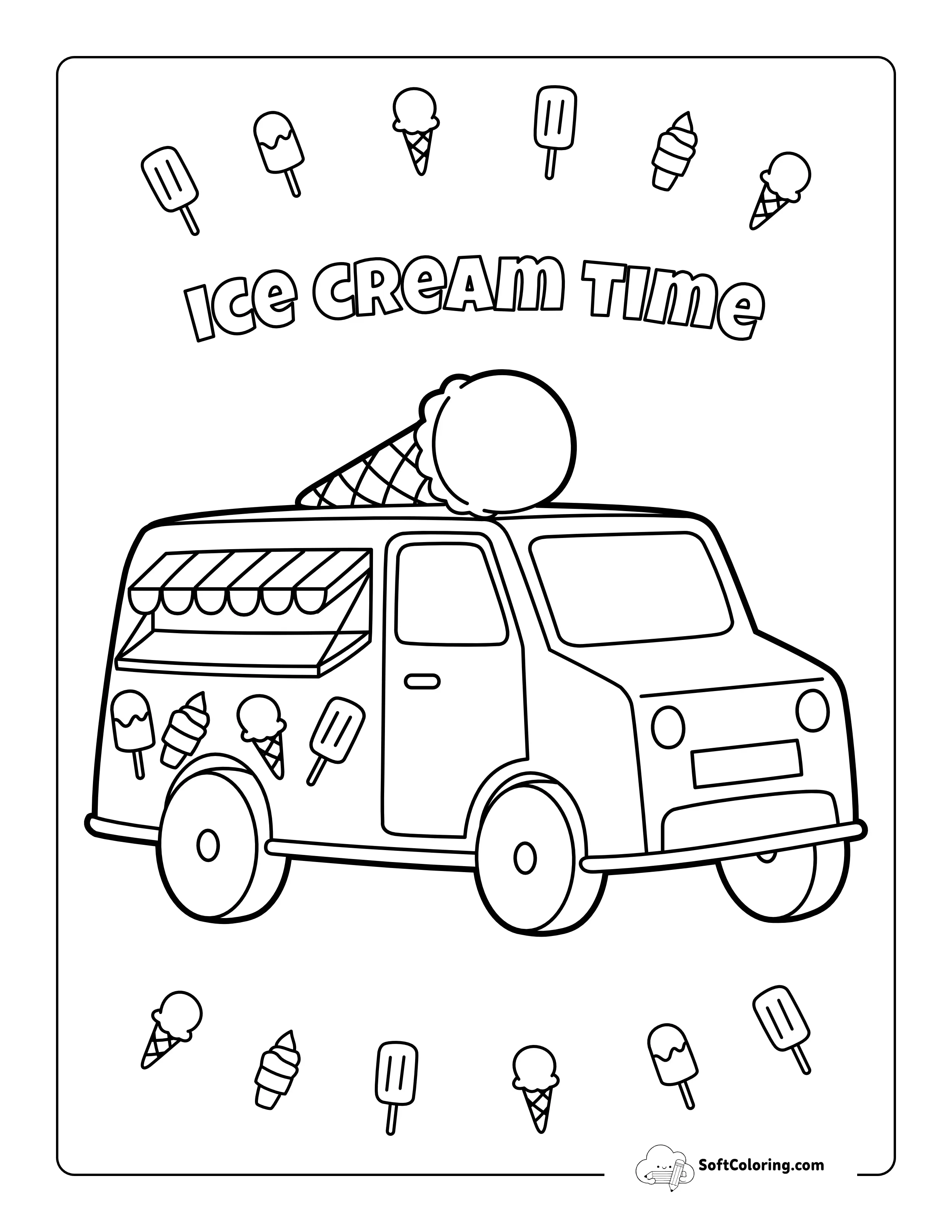 Ice Cream Truck Coloring Page For Kids