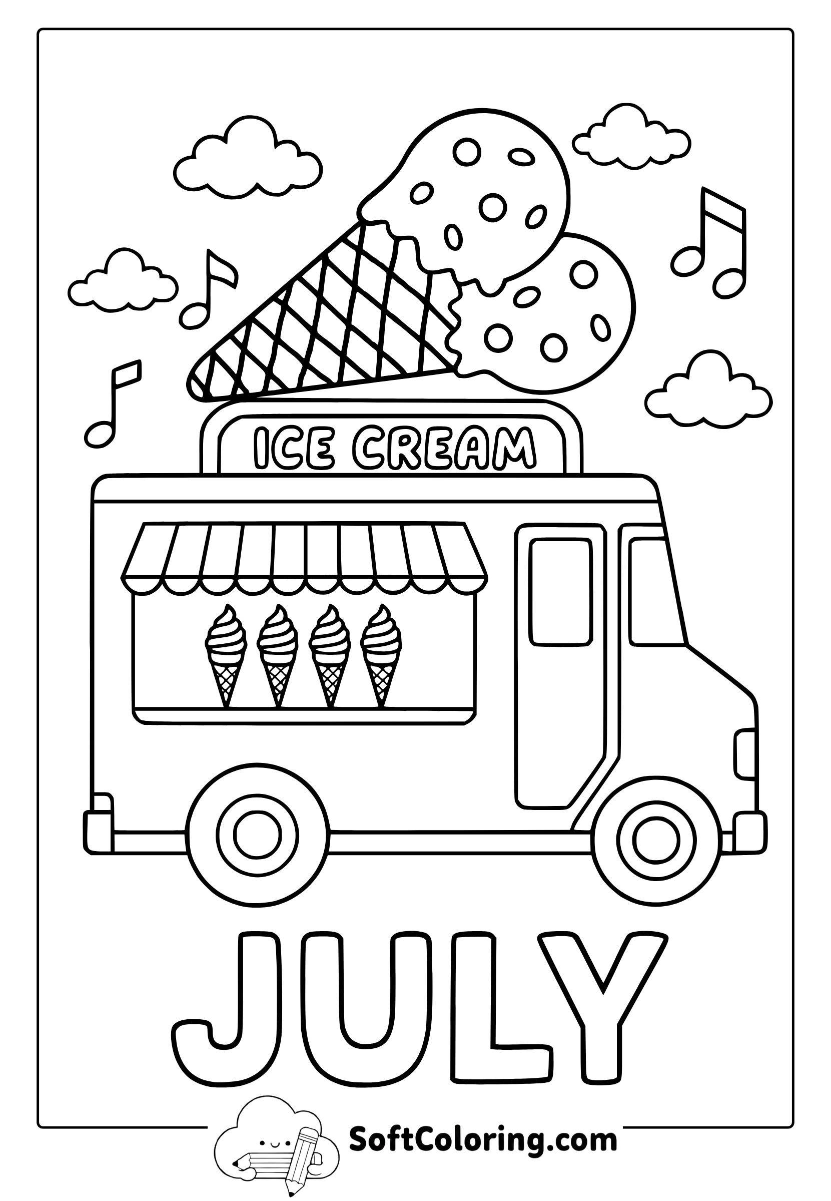 ice cream truck coloring page