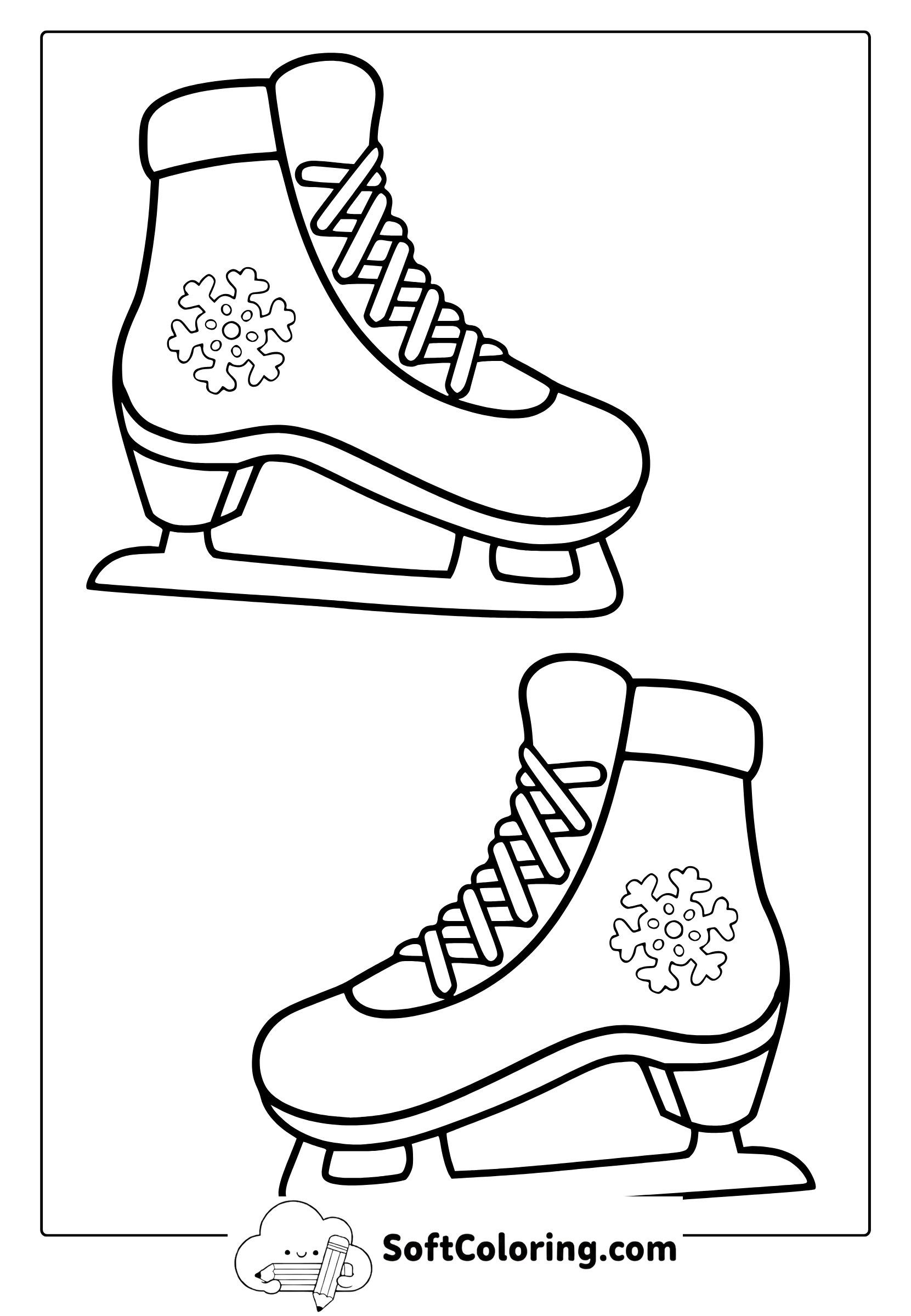 ice skate coloring page