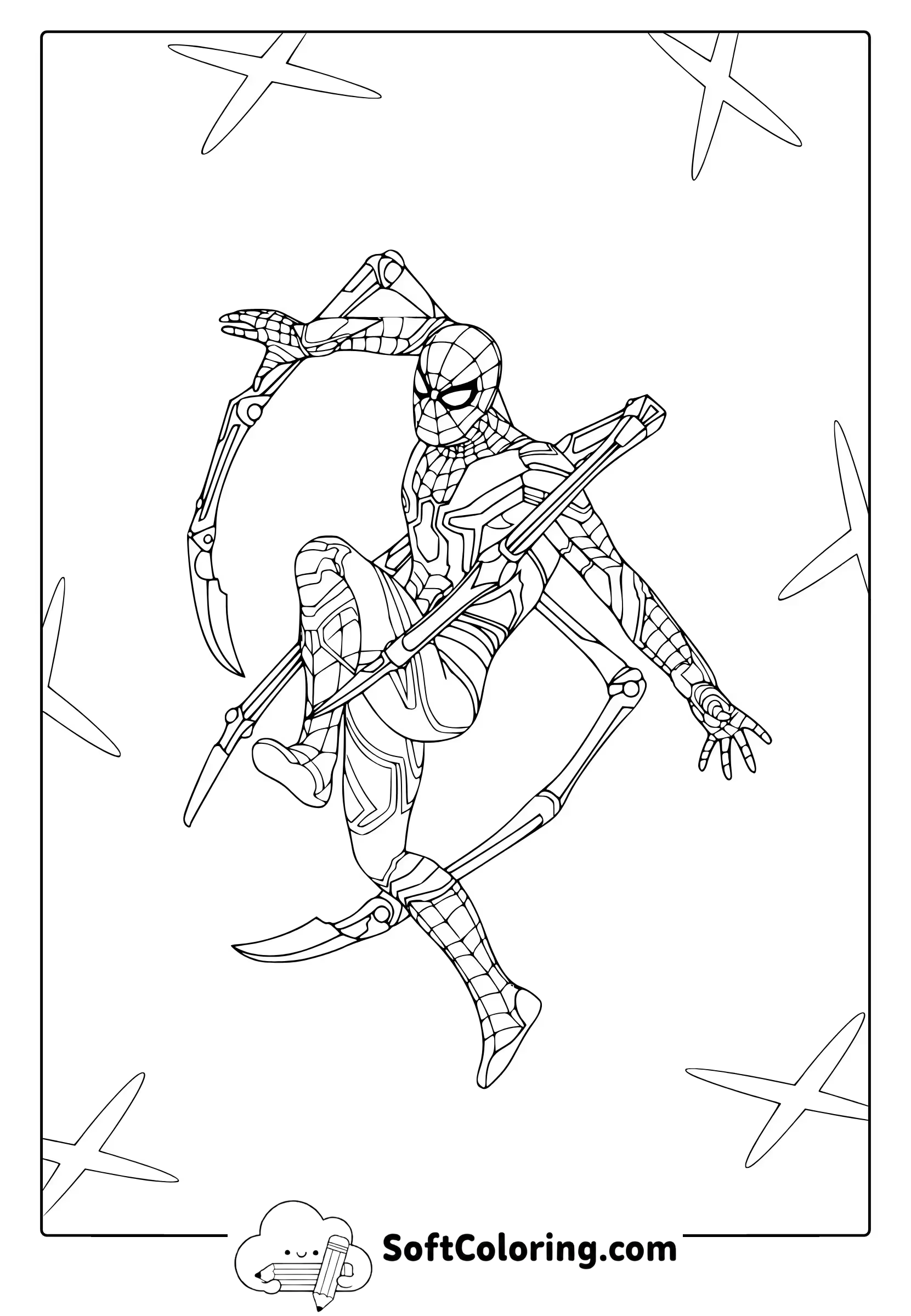 iron spider coloring page