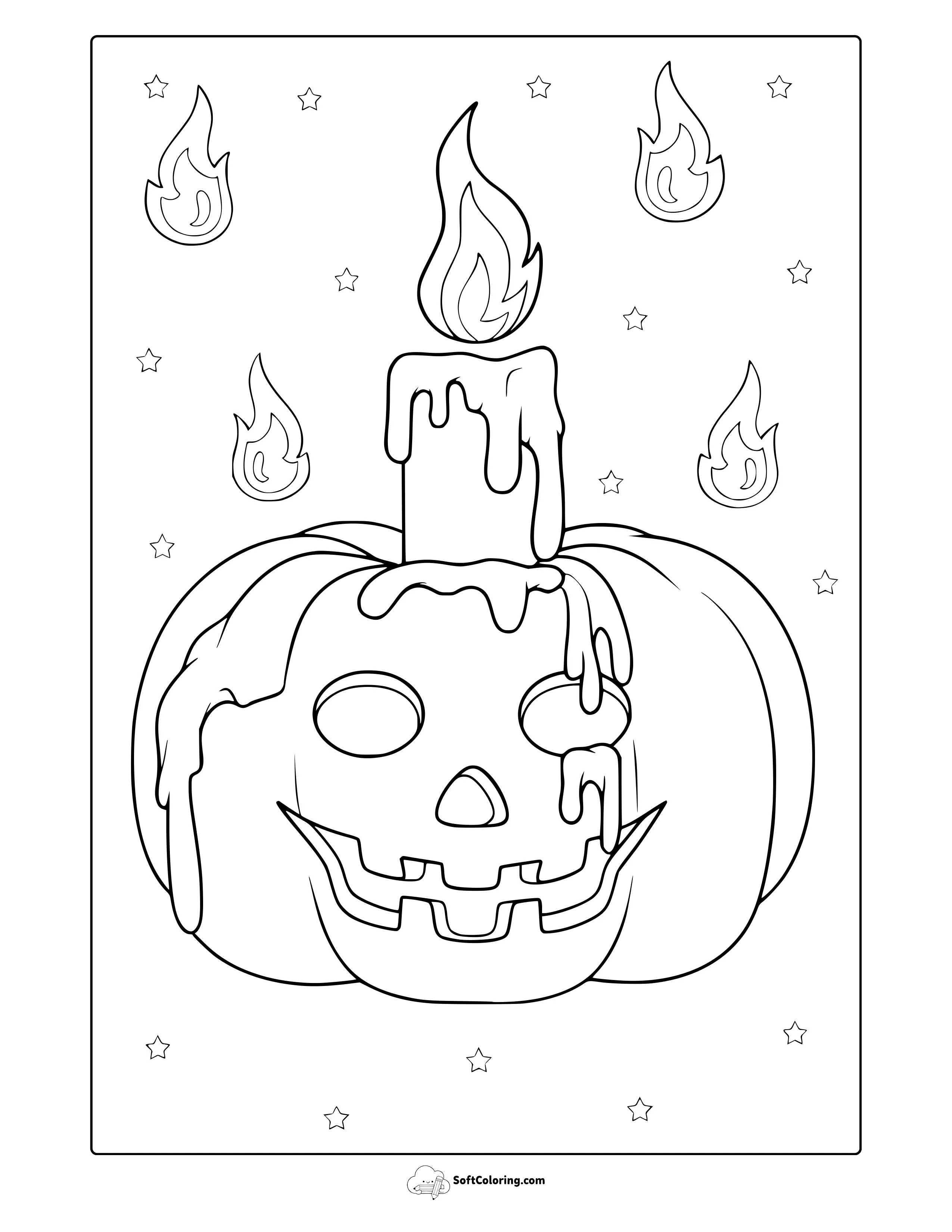 Jack O Lantern On Halloween Coloring Page