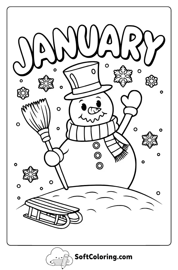January Coloring Pages for Kids
