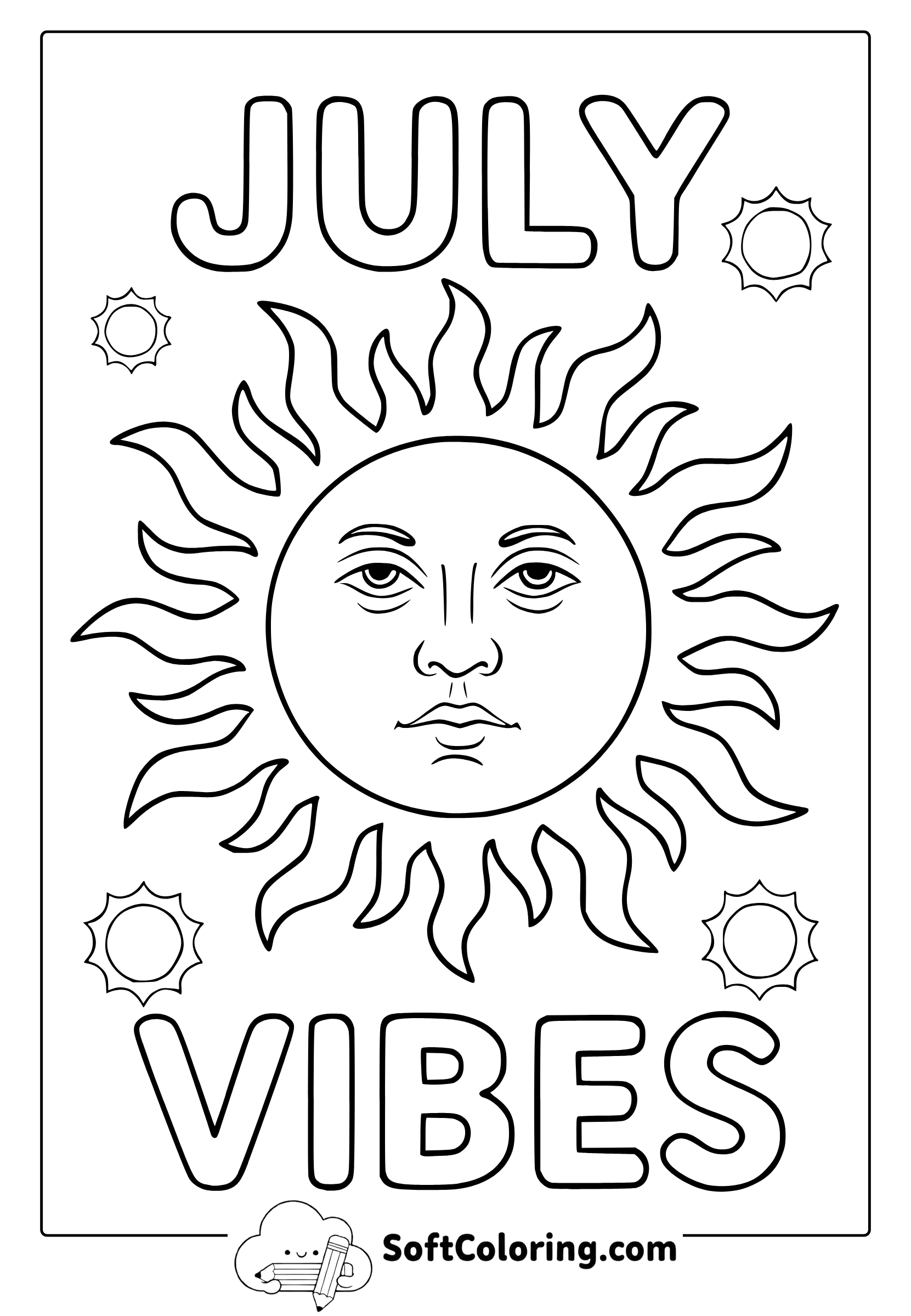 july vibes coloring page