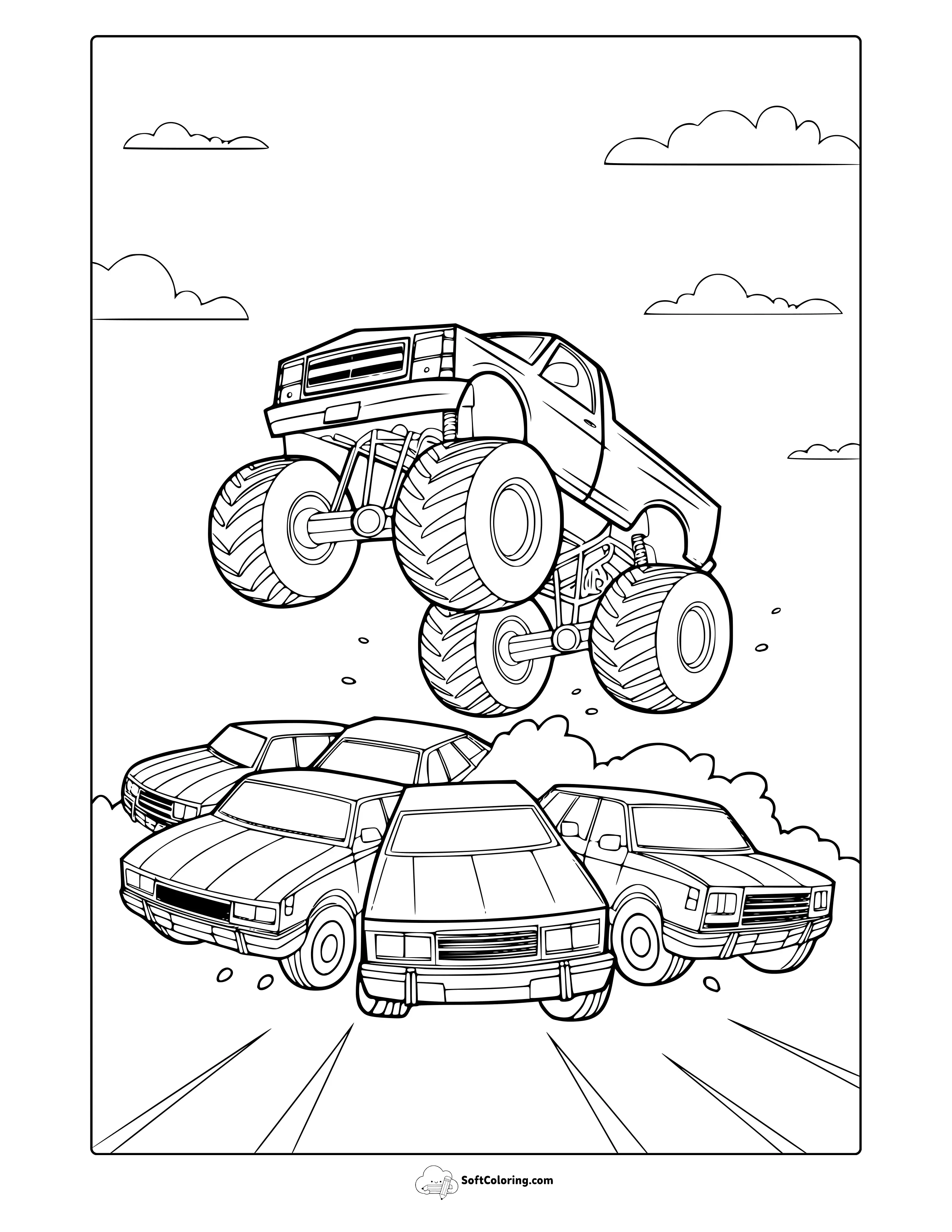Jumping Monster Truck Coloring Page