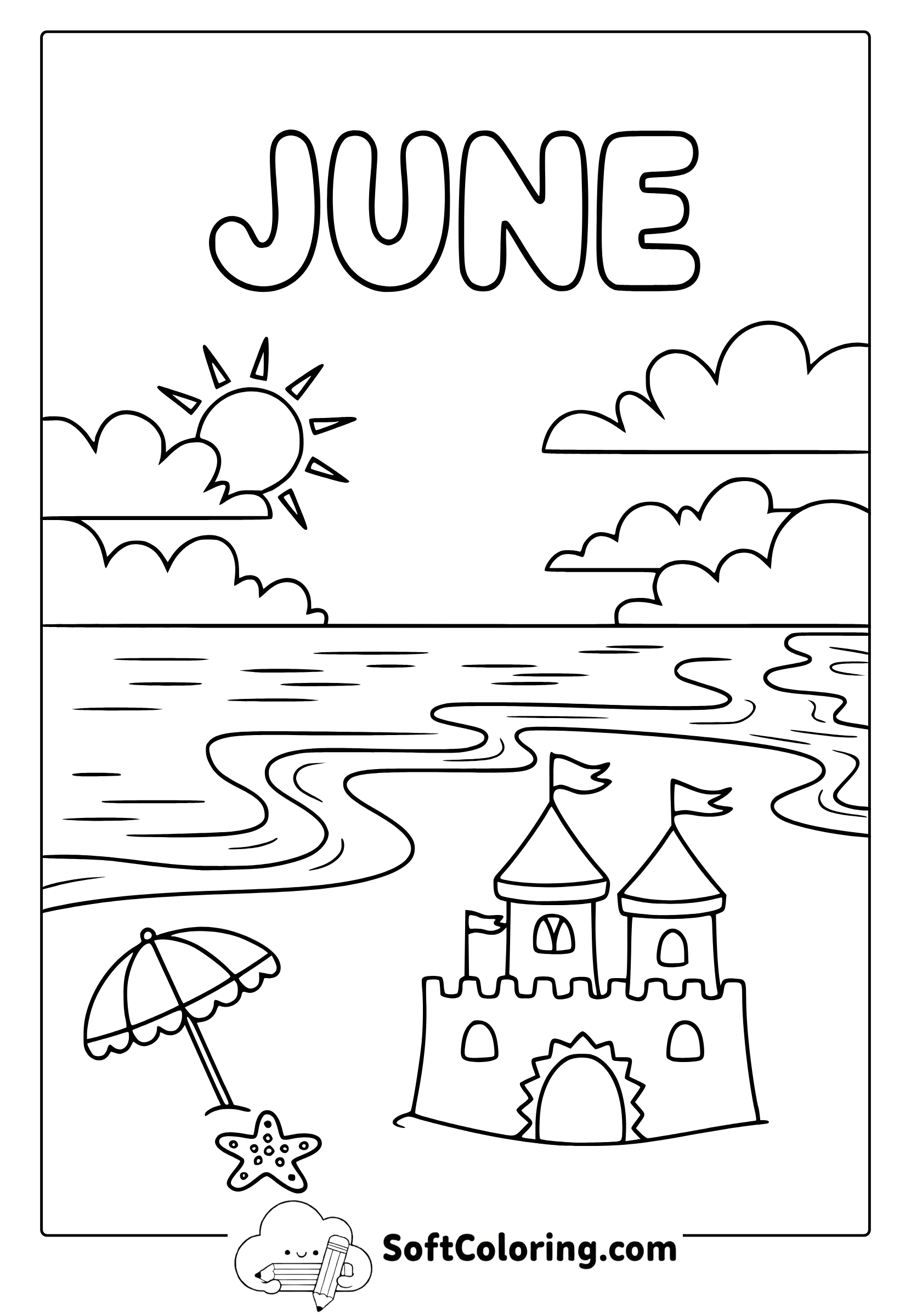 june beach coloring page
