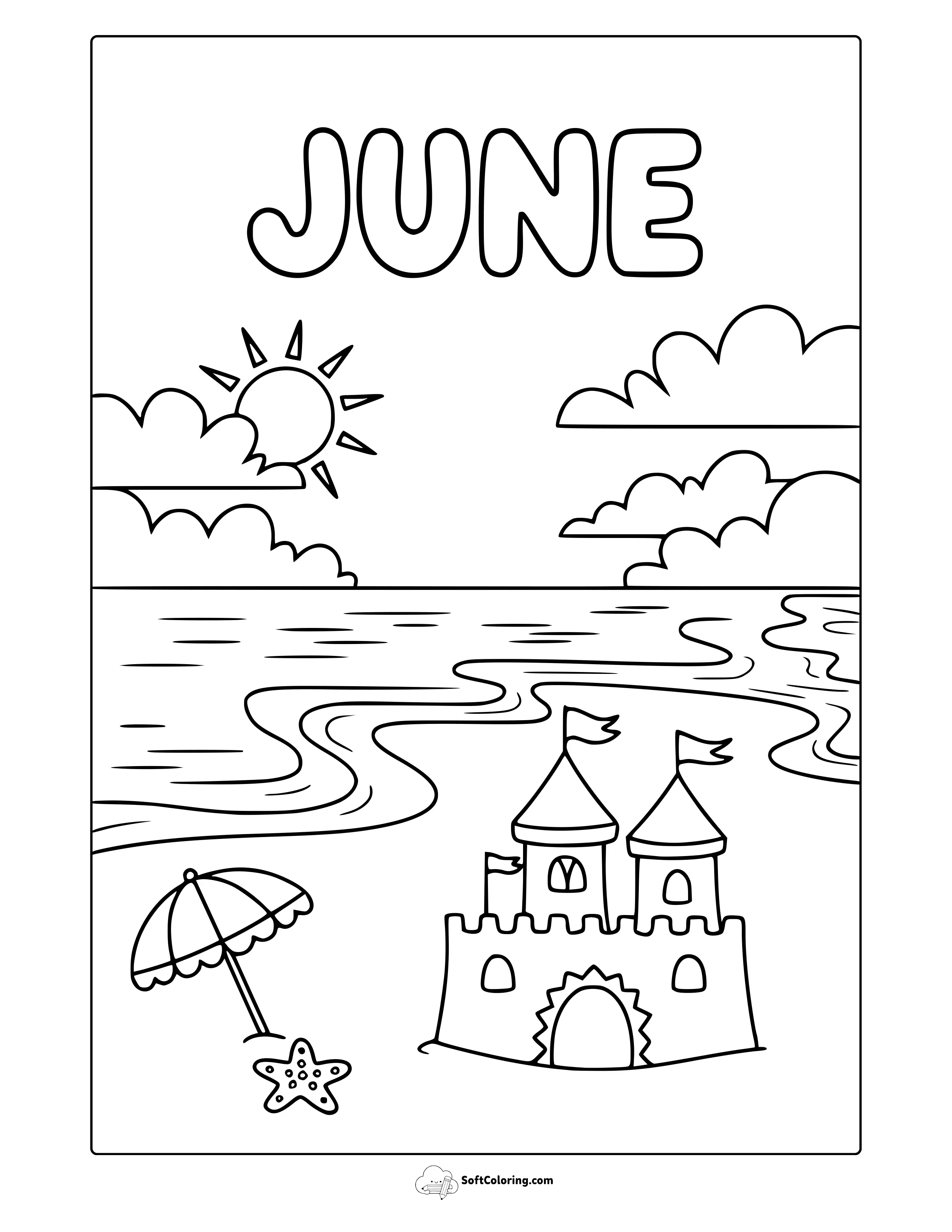 June Beach Coloring Page