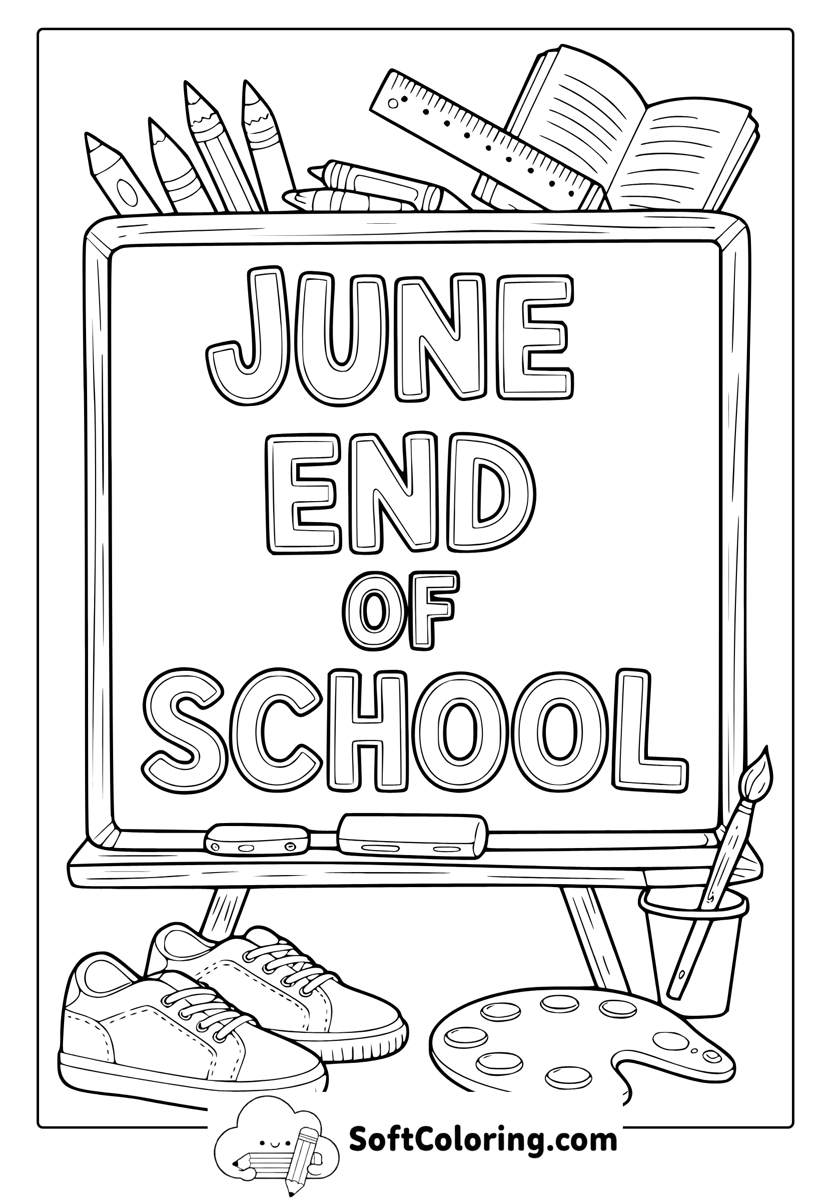 june end of school coloring page