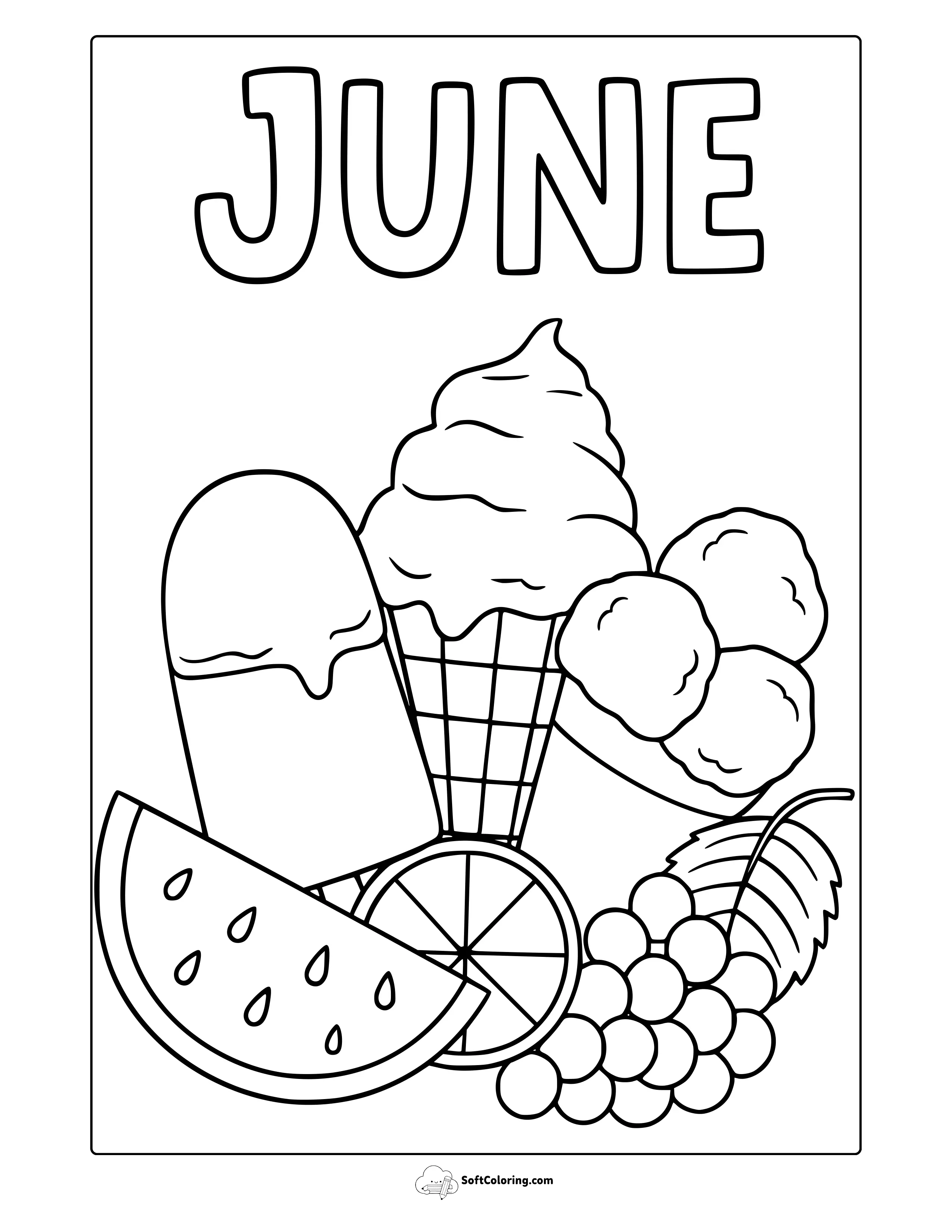 June Fresh Foods Coloring Page