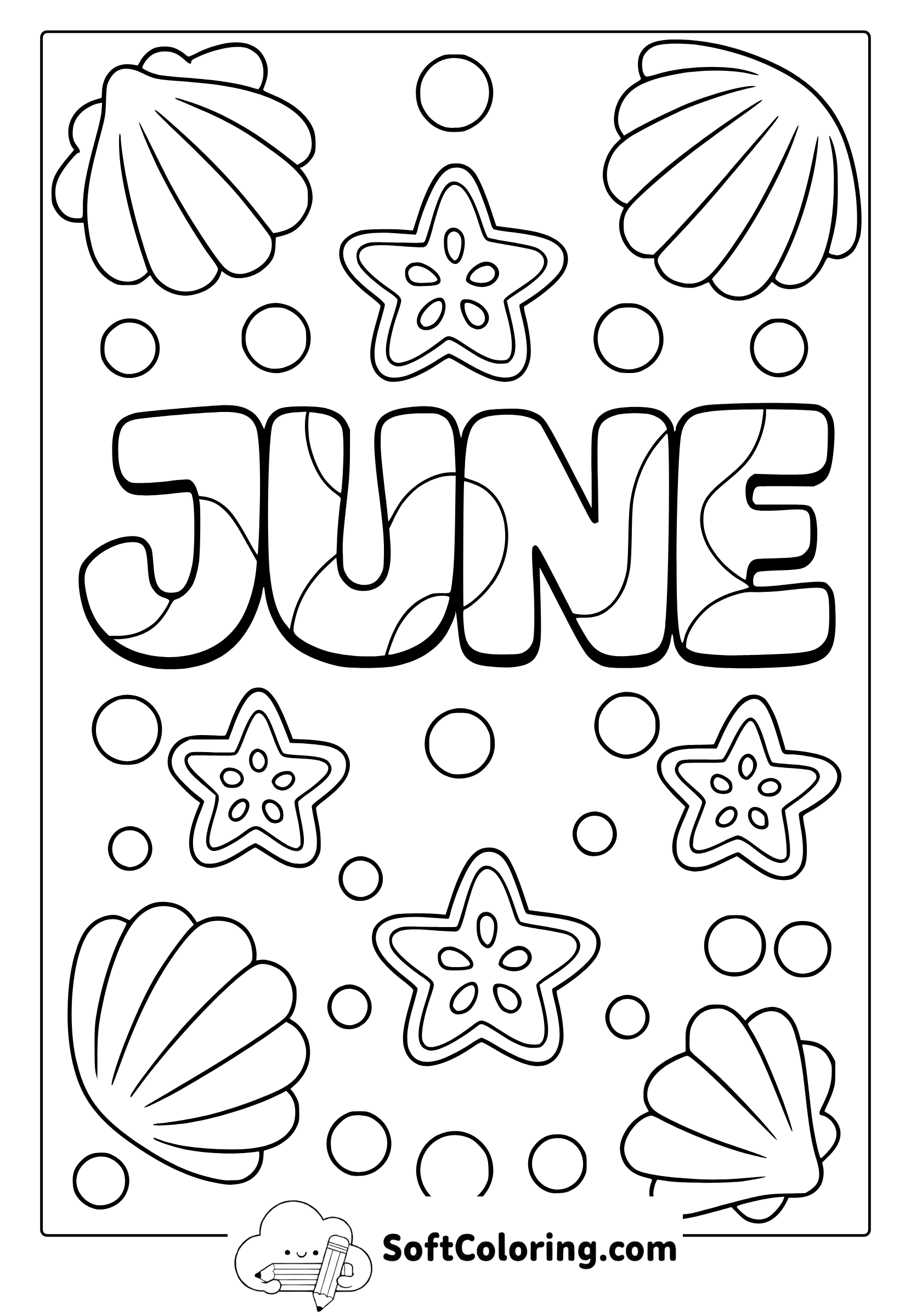 june shells coloring page