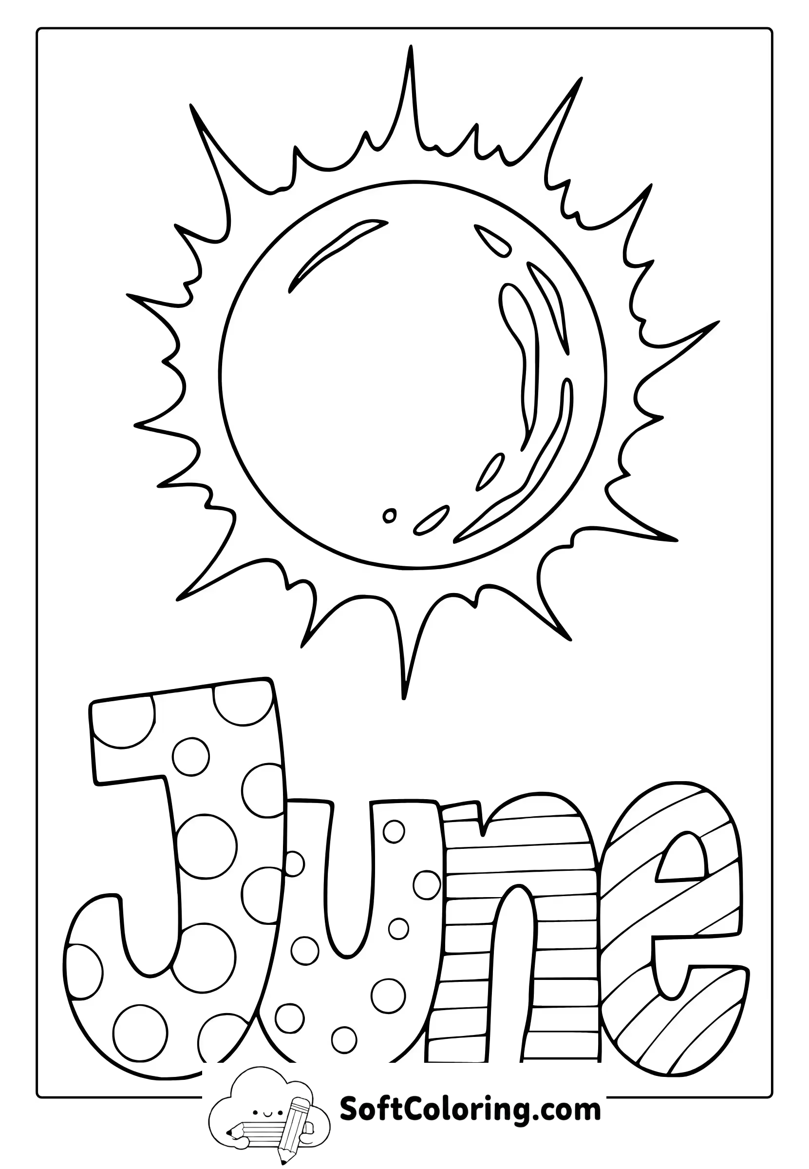 june sun coloring page