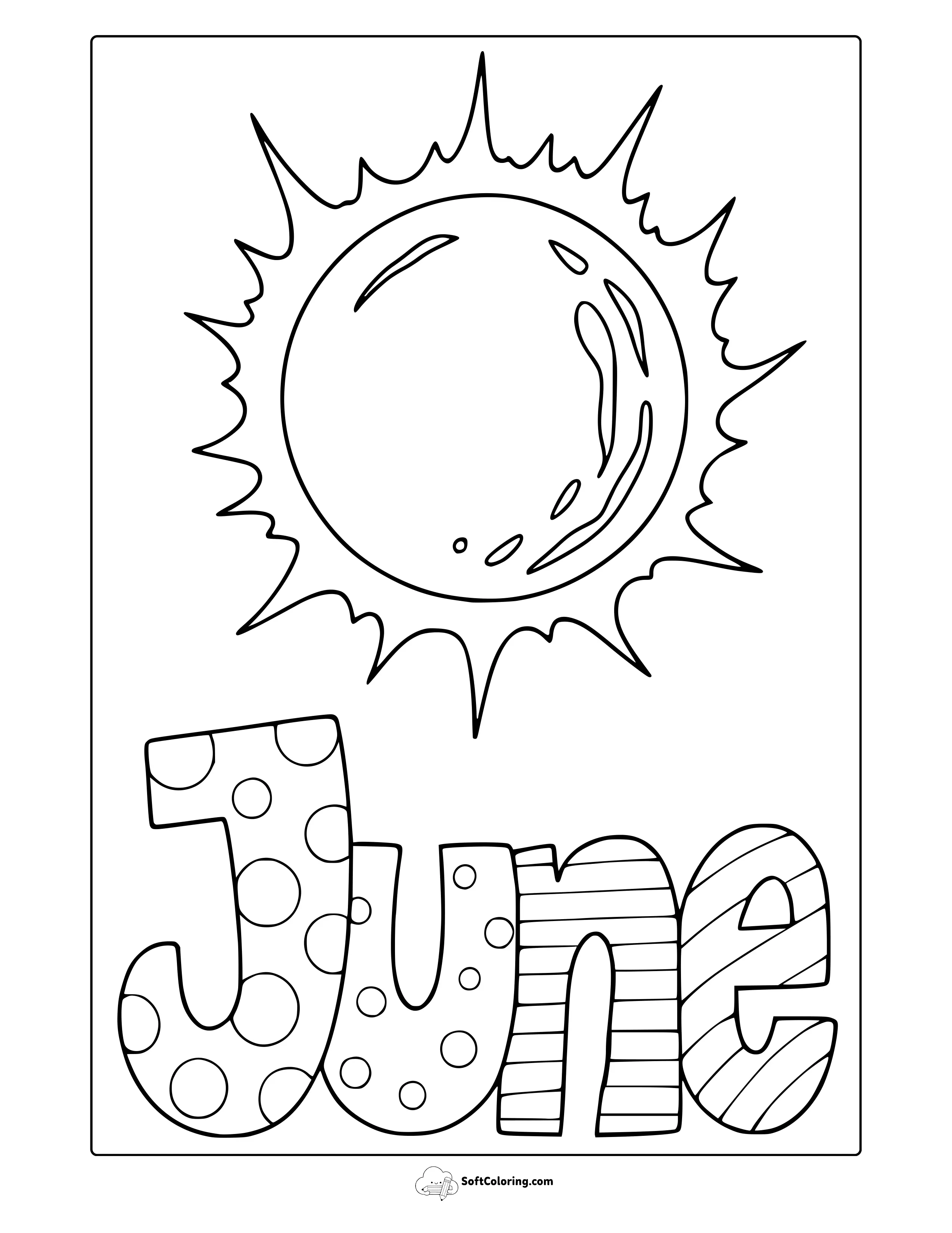 June Sun Coloring Page