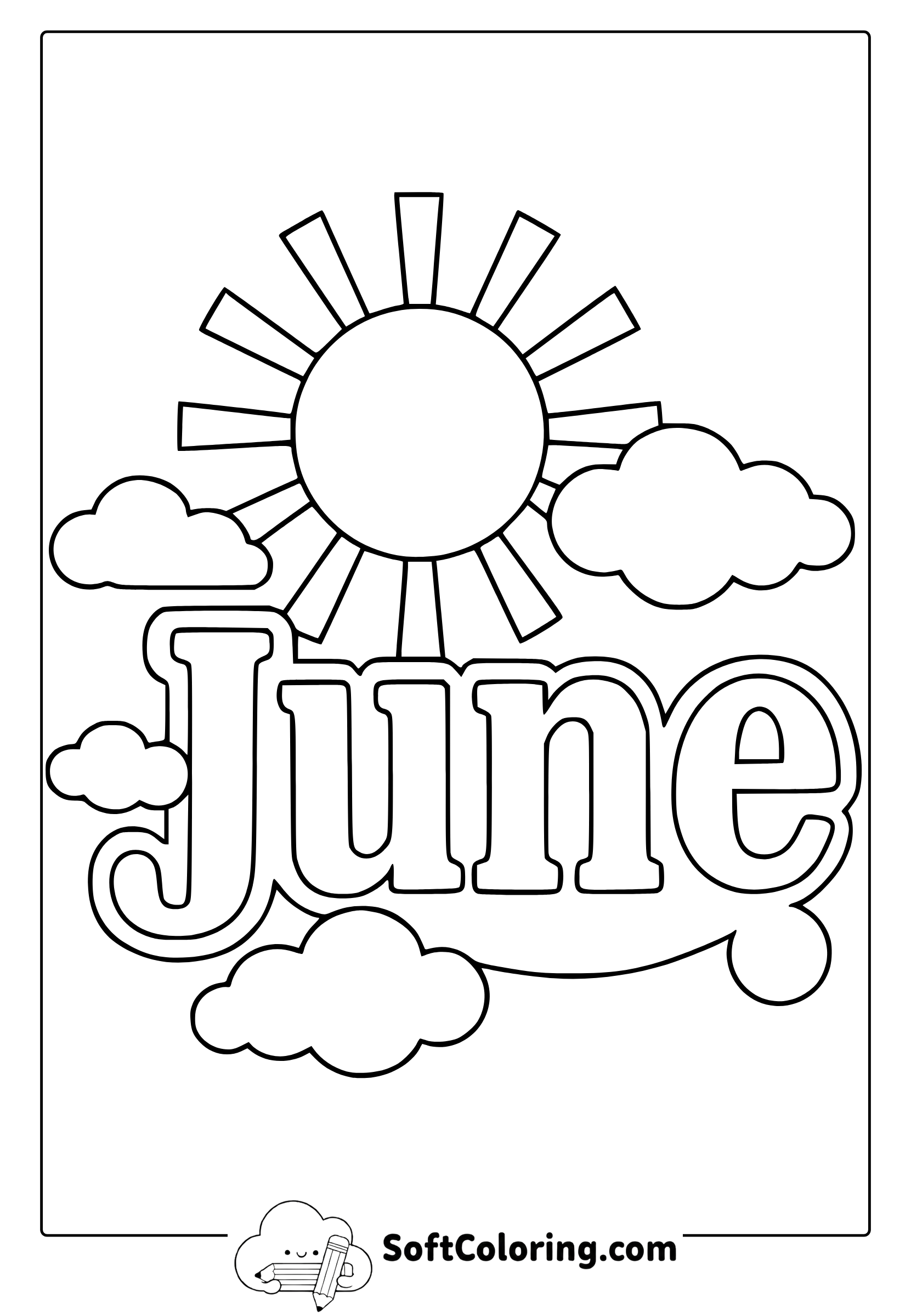 june word art coloring page