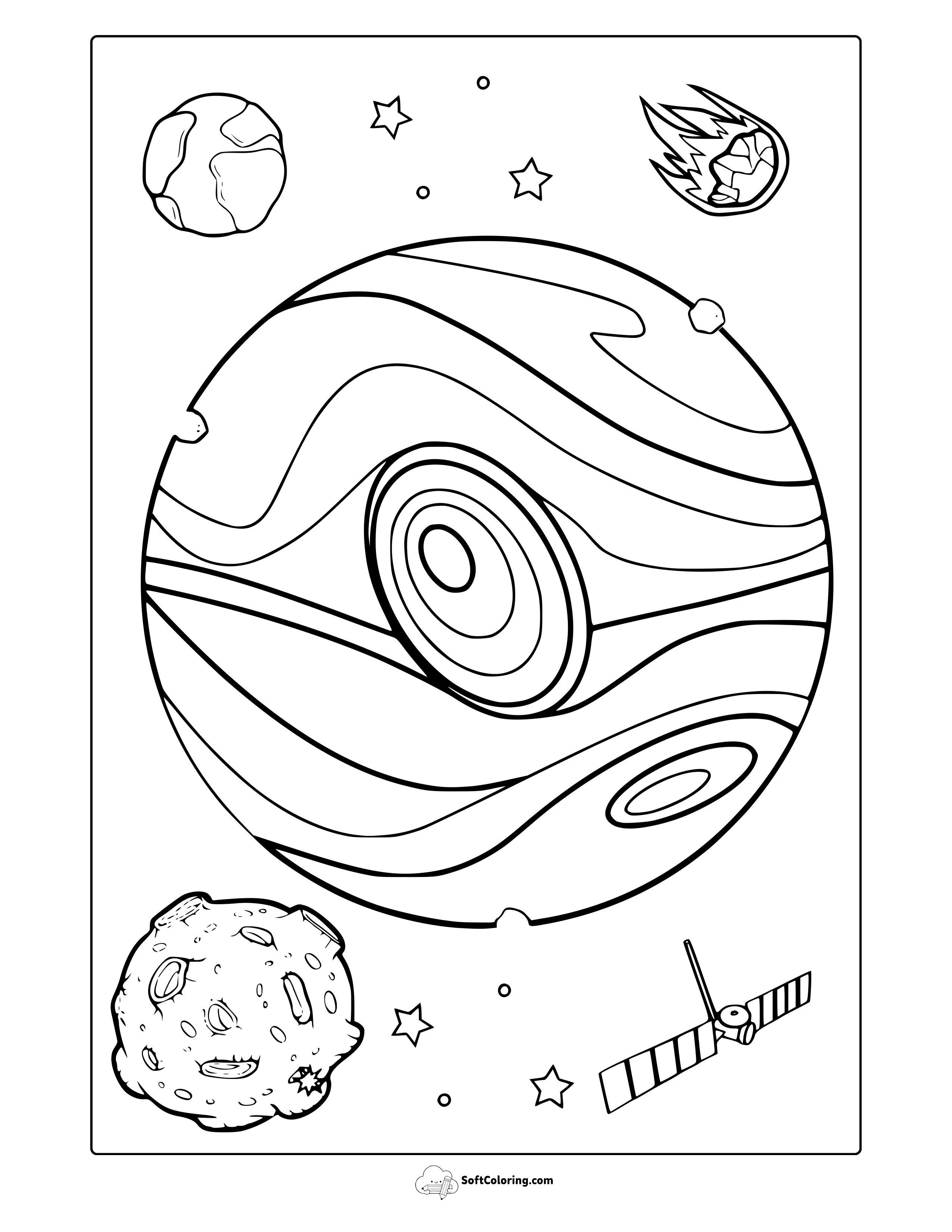 Jupiter Planet Coloring Page