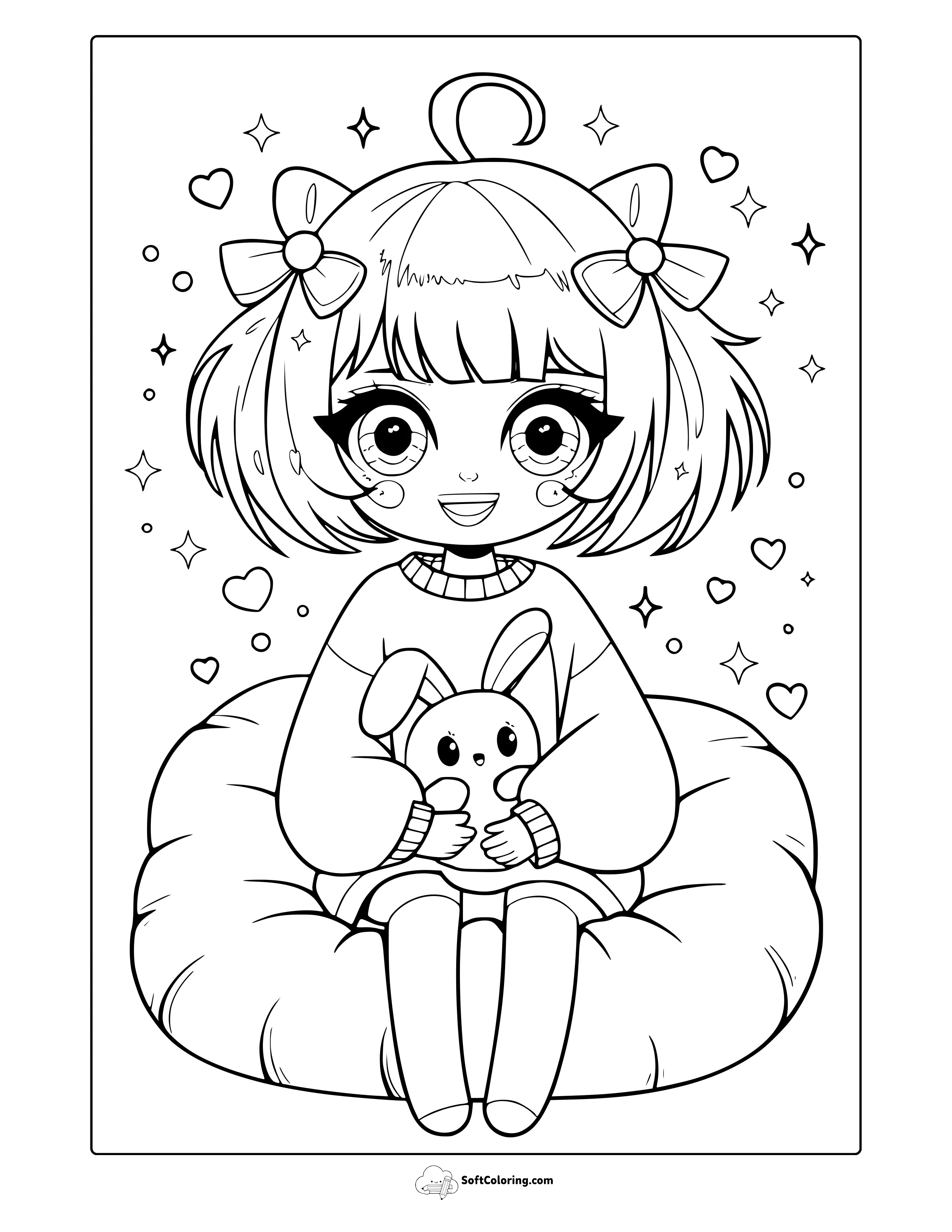 Kawaii Anime Coloring Page