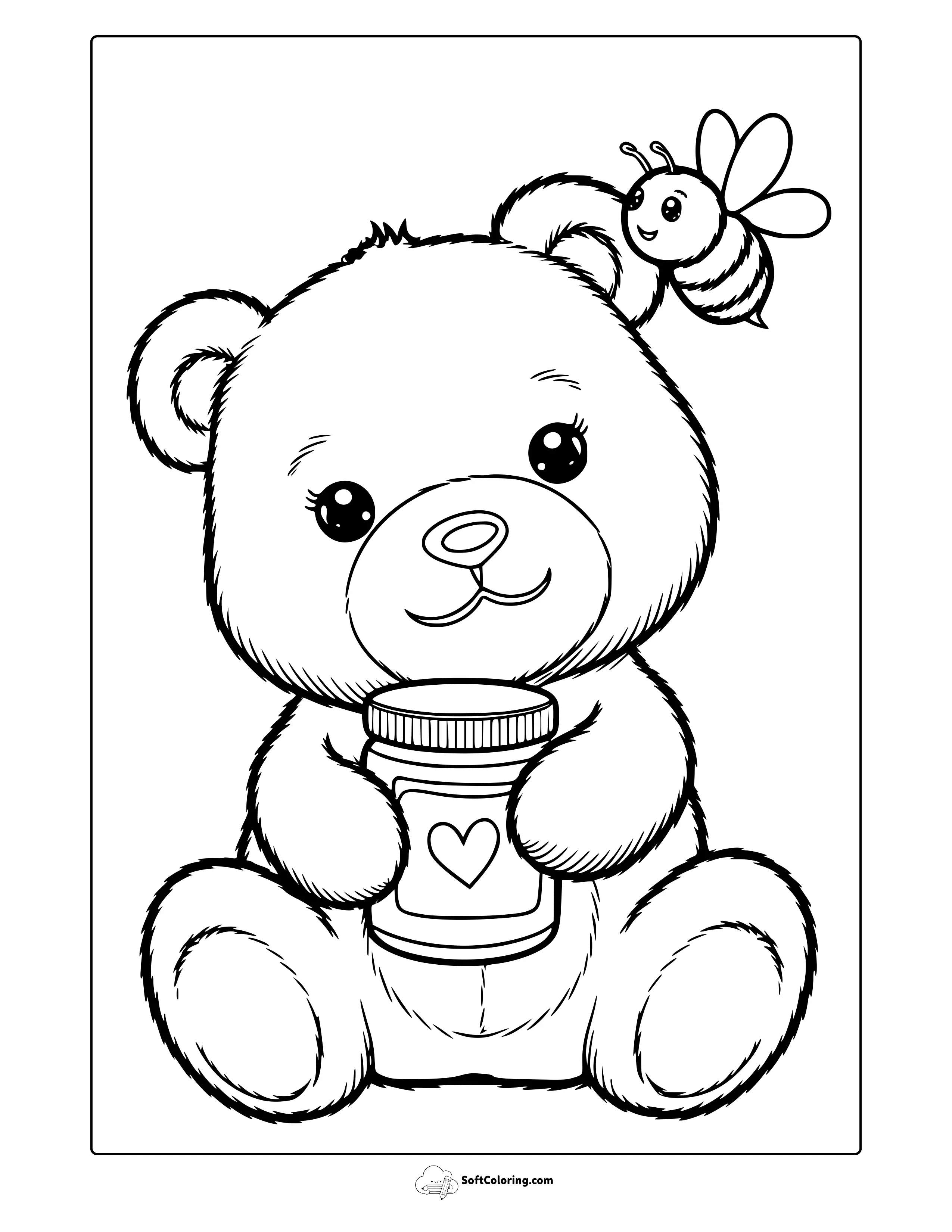 Kawaii Bear Coloring Page