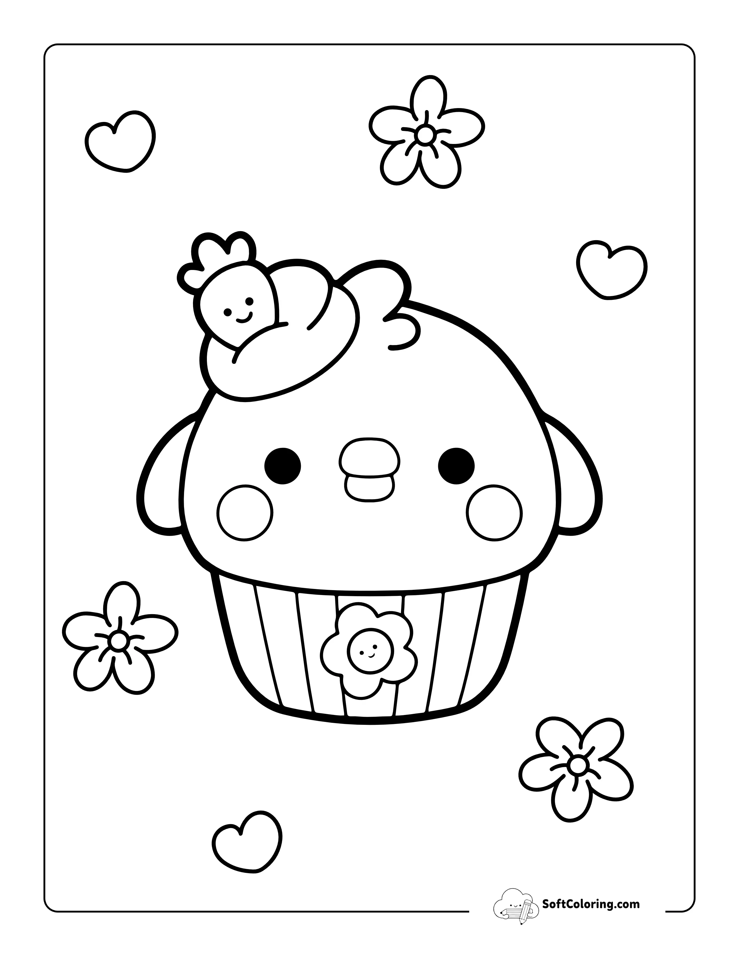 Easter Chick Kawaii Coloring Page For Kids