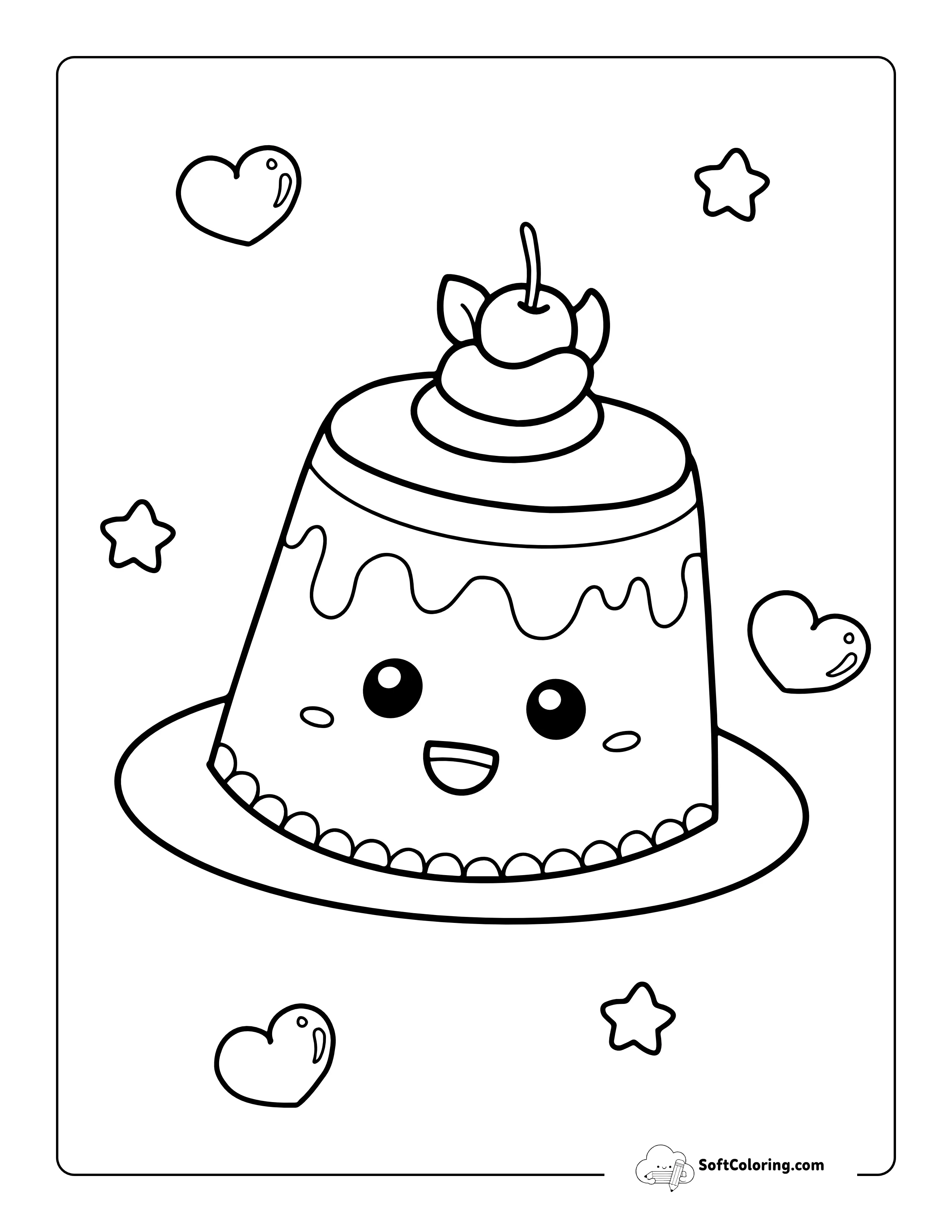 Kawaii Jello Coloring Sheet