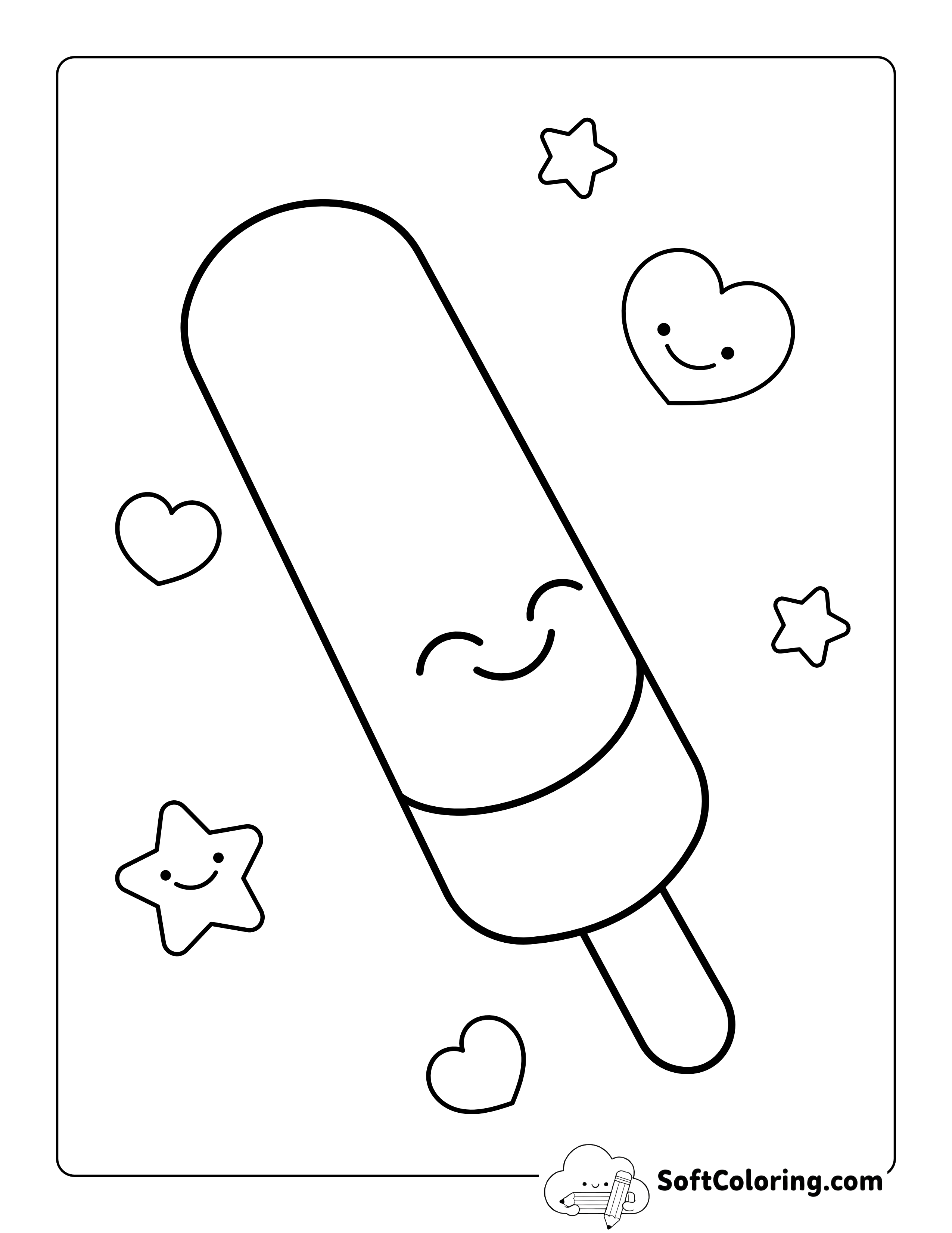 Popsicle Summer Coloring Sheet for Kids