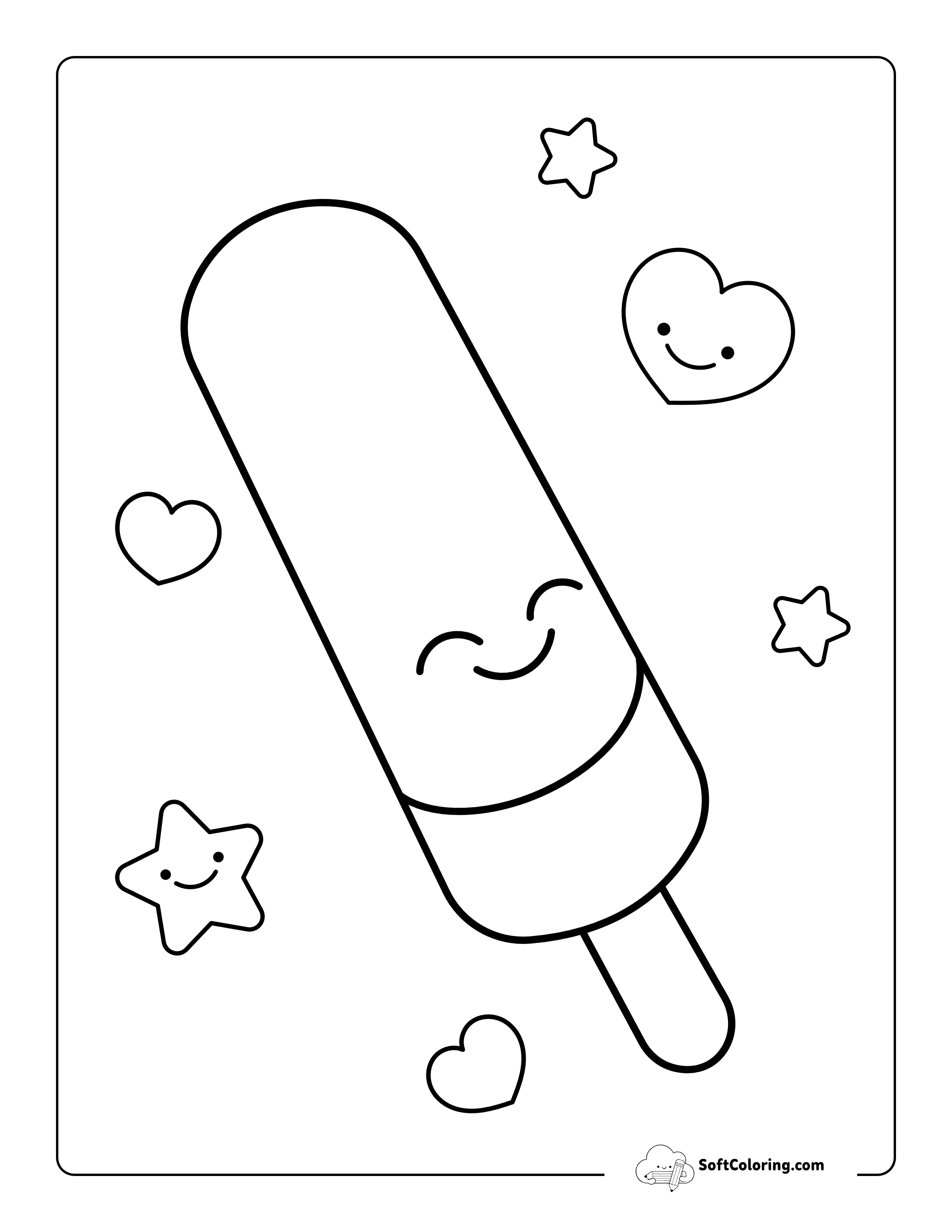 Popsicle Summer Coloring Sheet For Kids