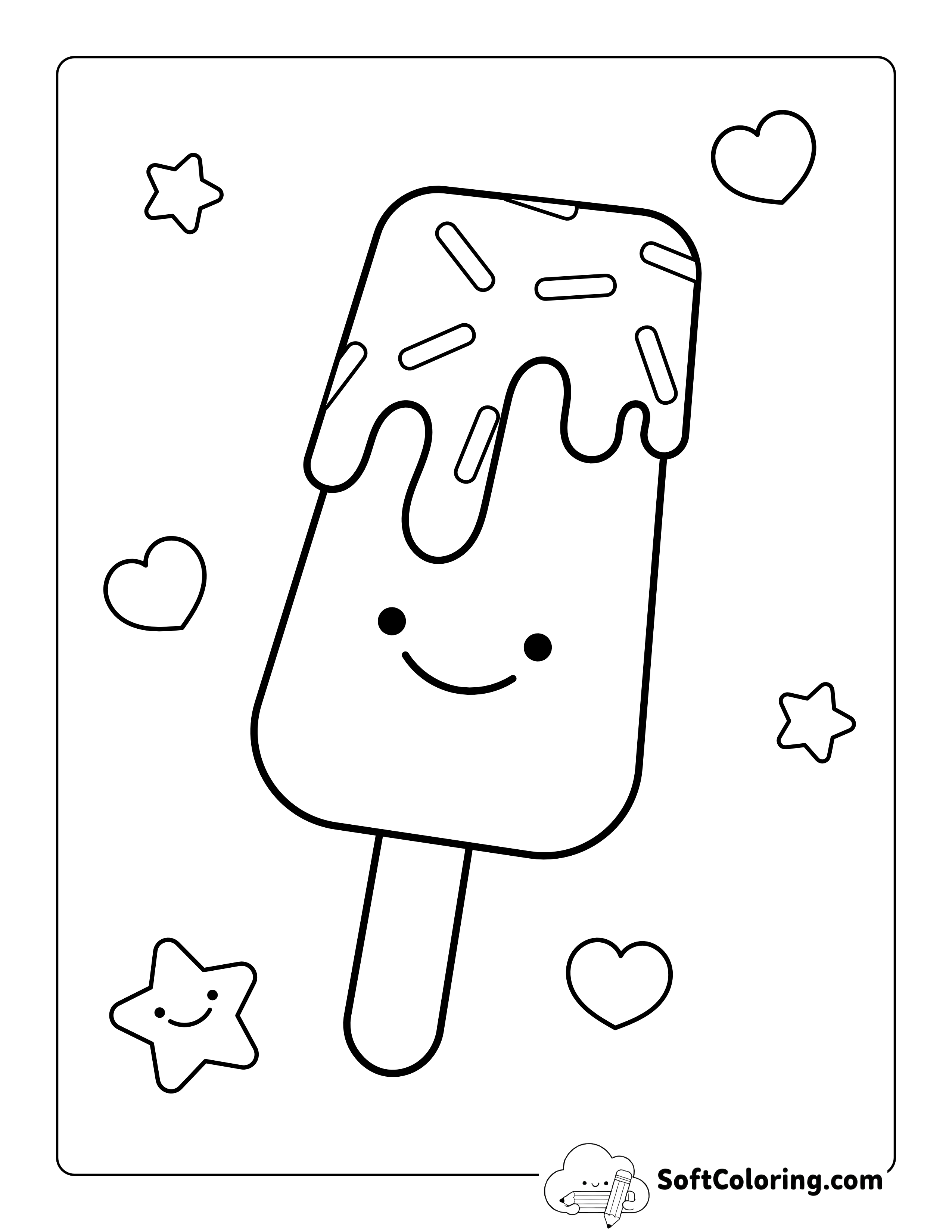 Popsicle Coloring Sheet for Kids