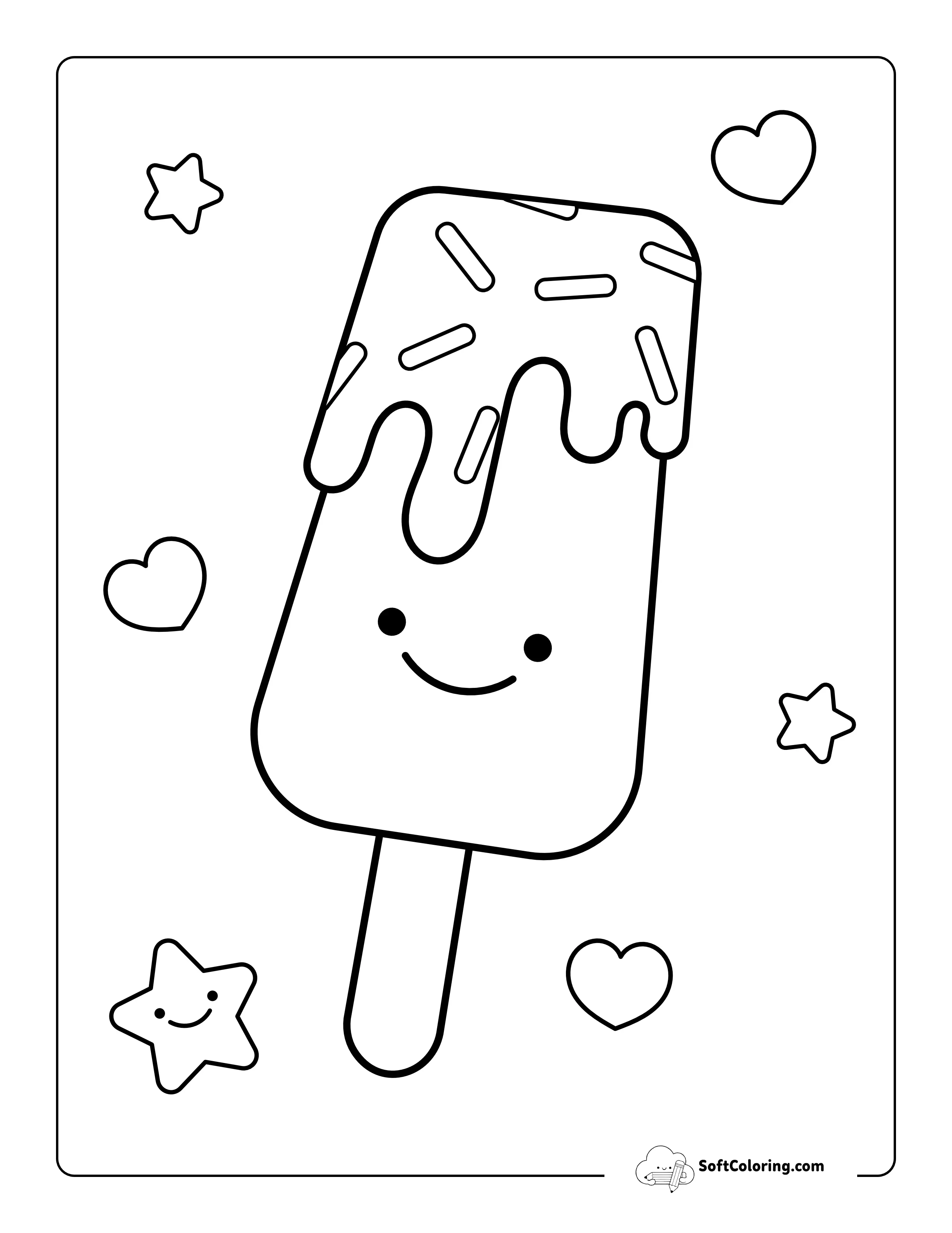 Popsicle Coloring Sheet For Kids