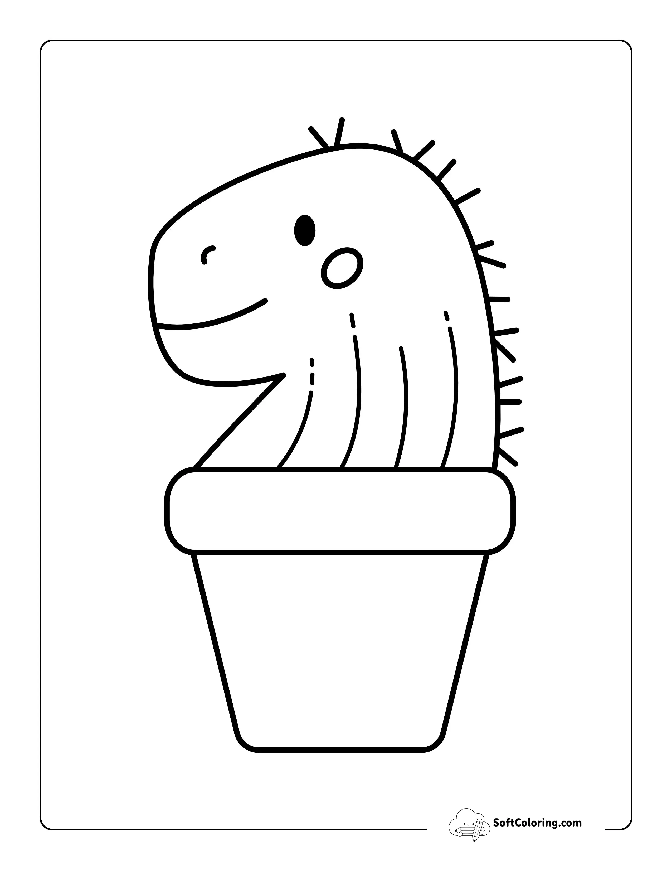 Kawaii Dinosaur Coloring Sheet For Kids