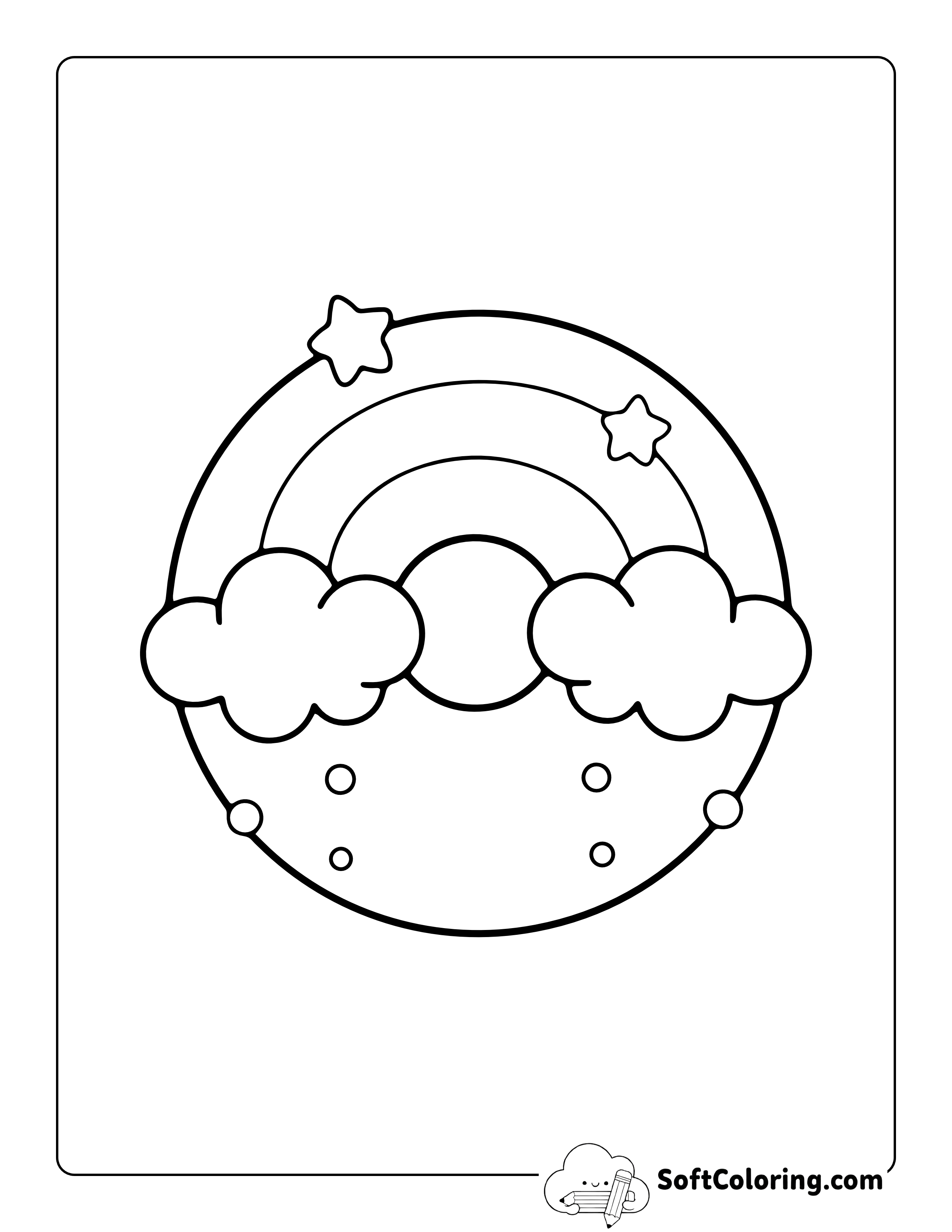 Rainbow Donut Coloring Page