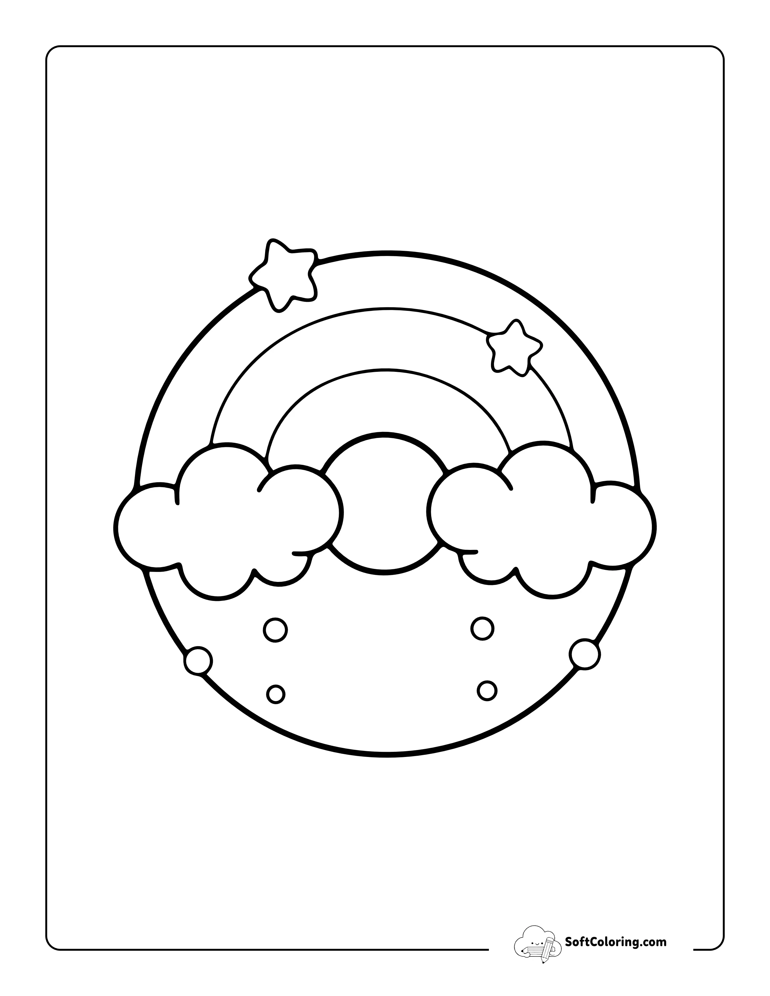 Rainbow Donut Coloring Sheet