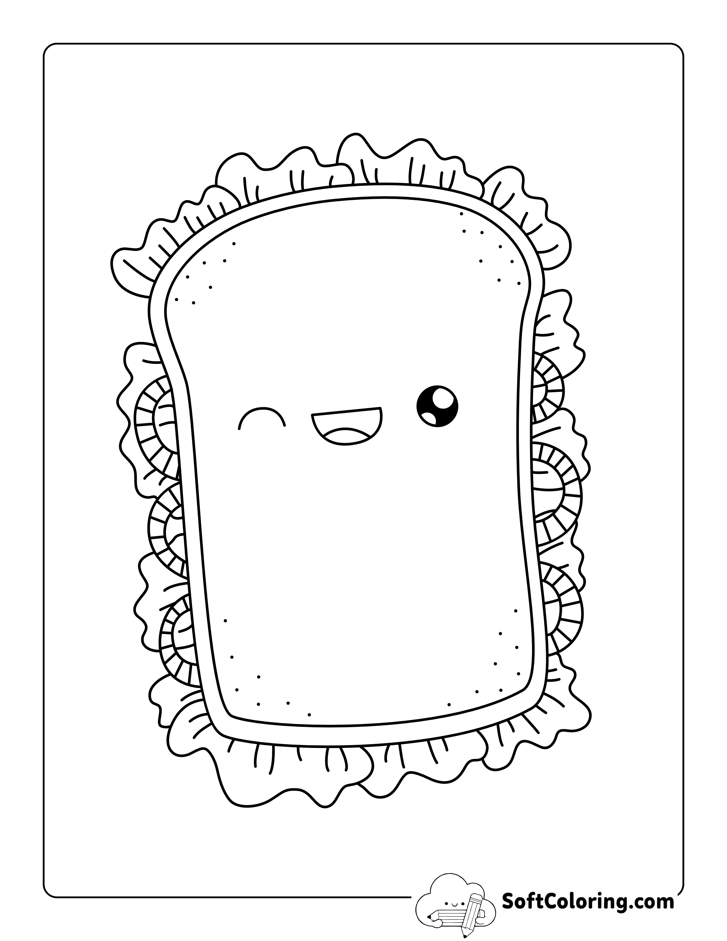 Cute Sandwich Picture to Color