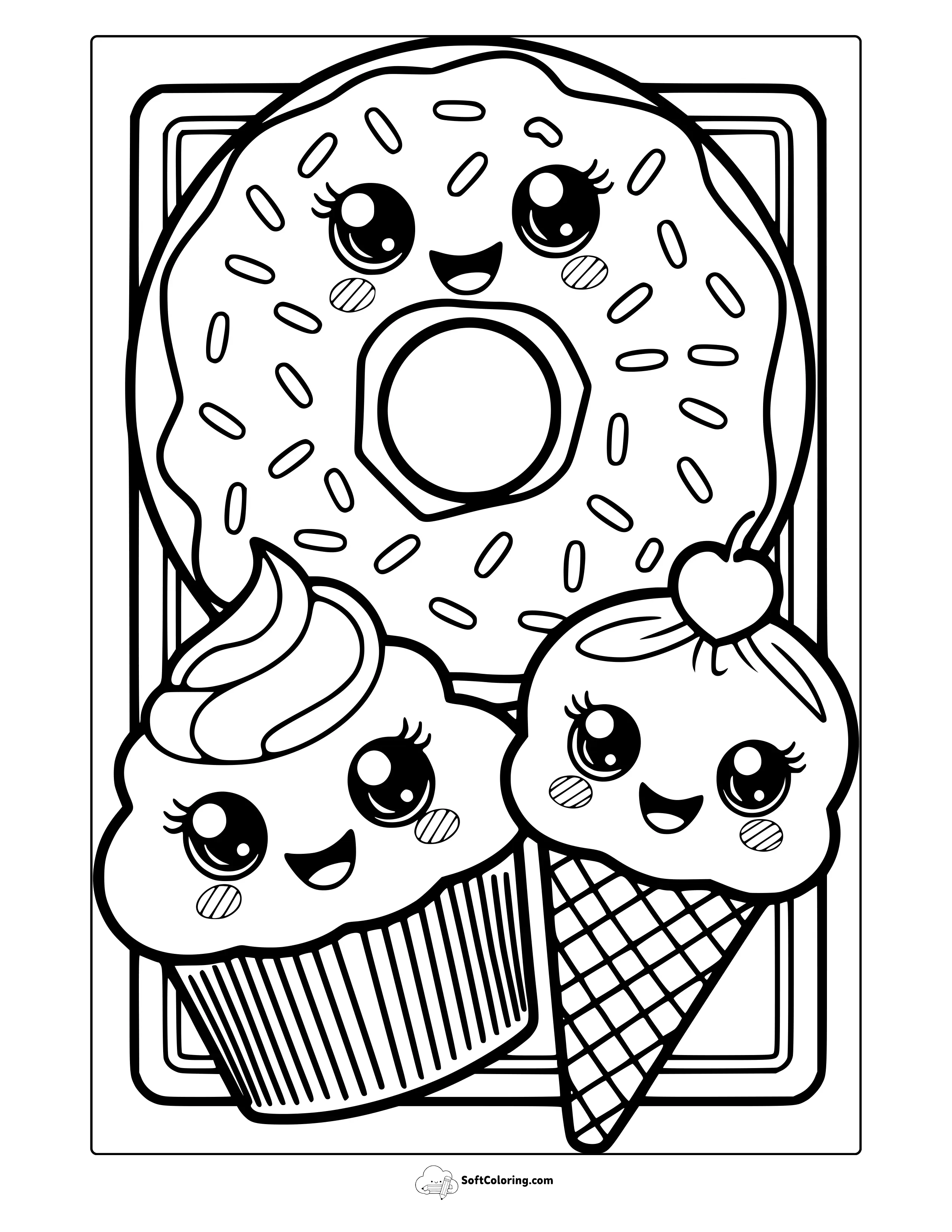 Kawaii Food Coloring Page