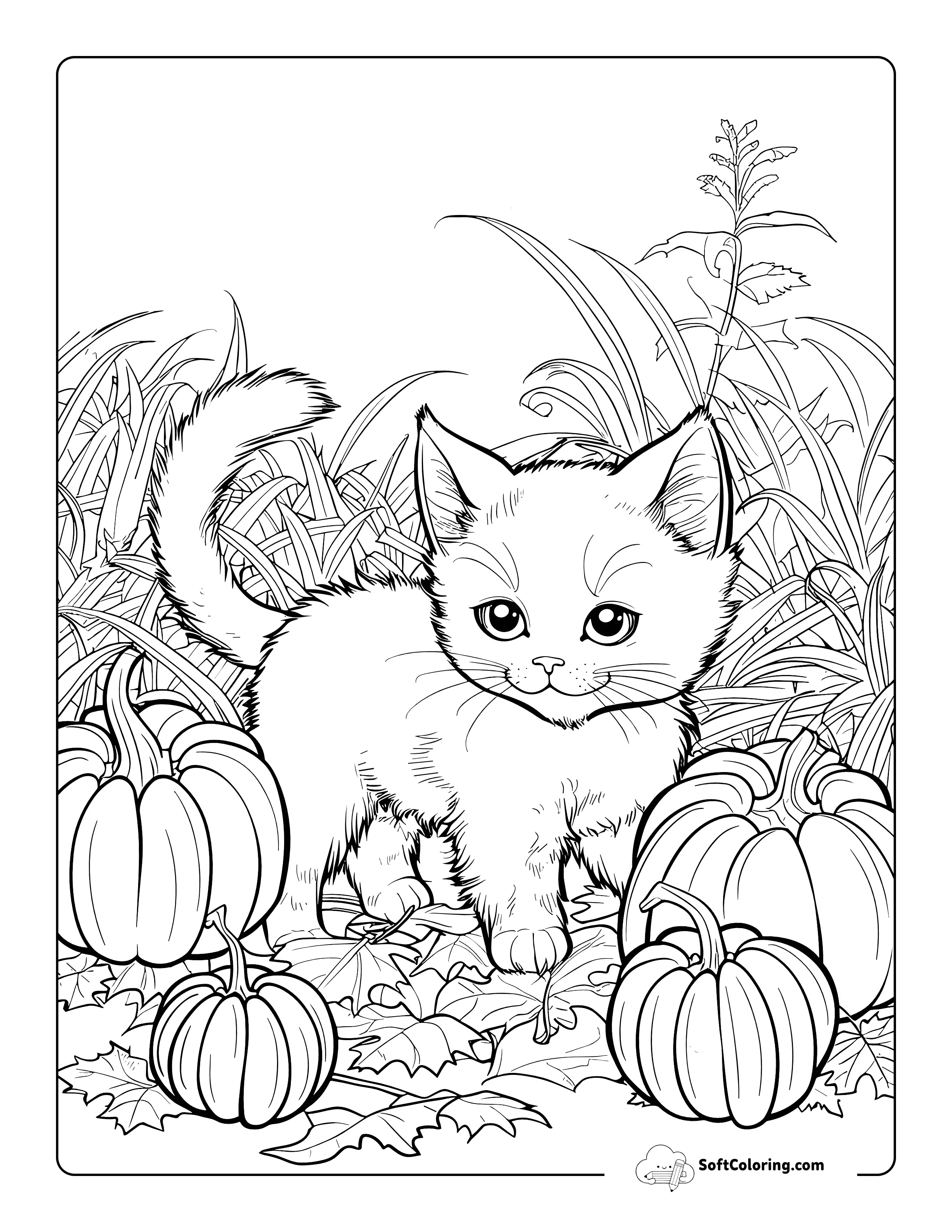 Detailed Realistic Pumpkin Patch Kitten For Adults