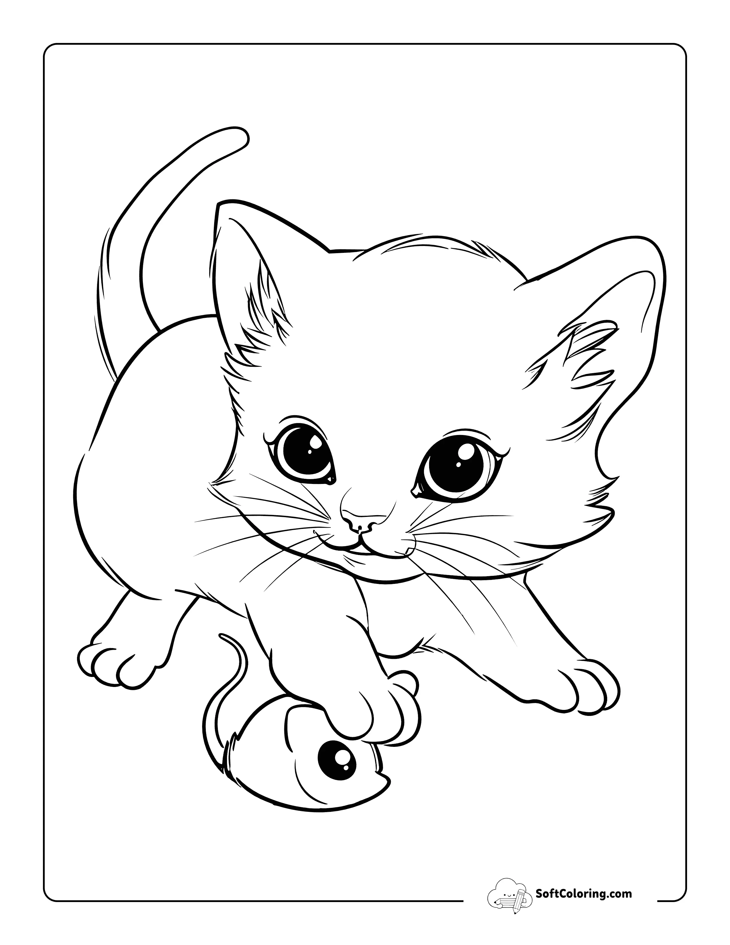Kitten - Animal Coloring Sheet For Kids