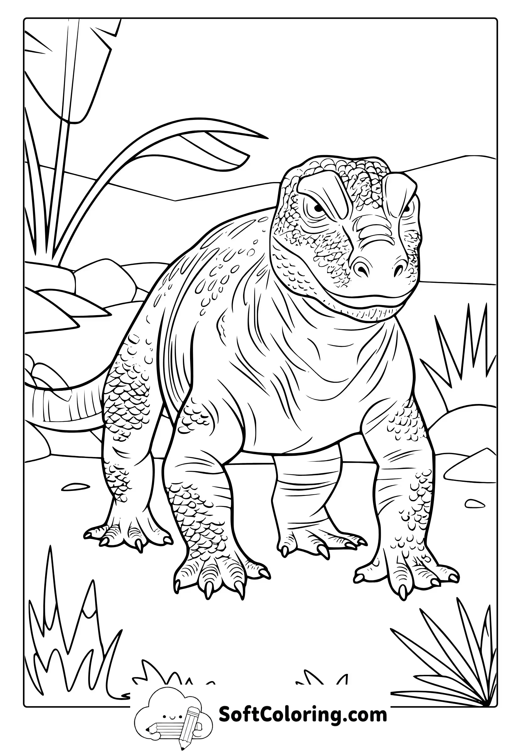 Komodo Dragon Coloring Page