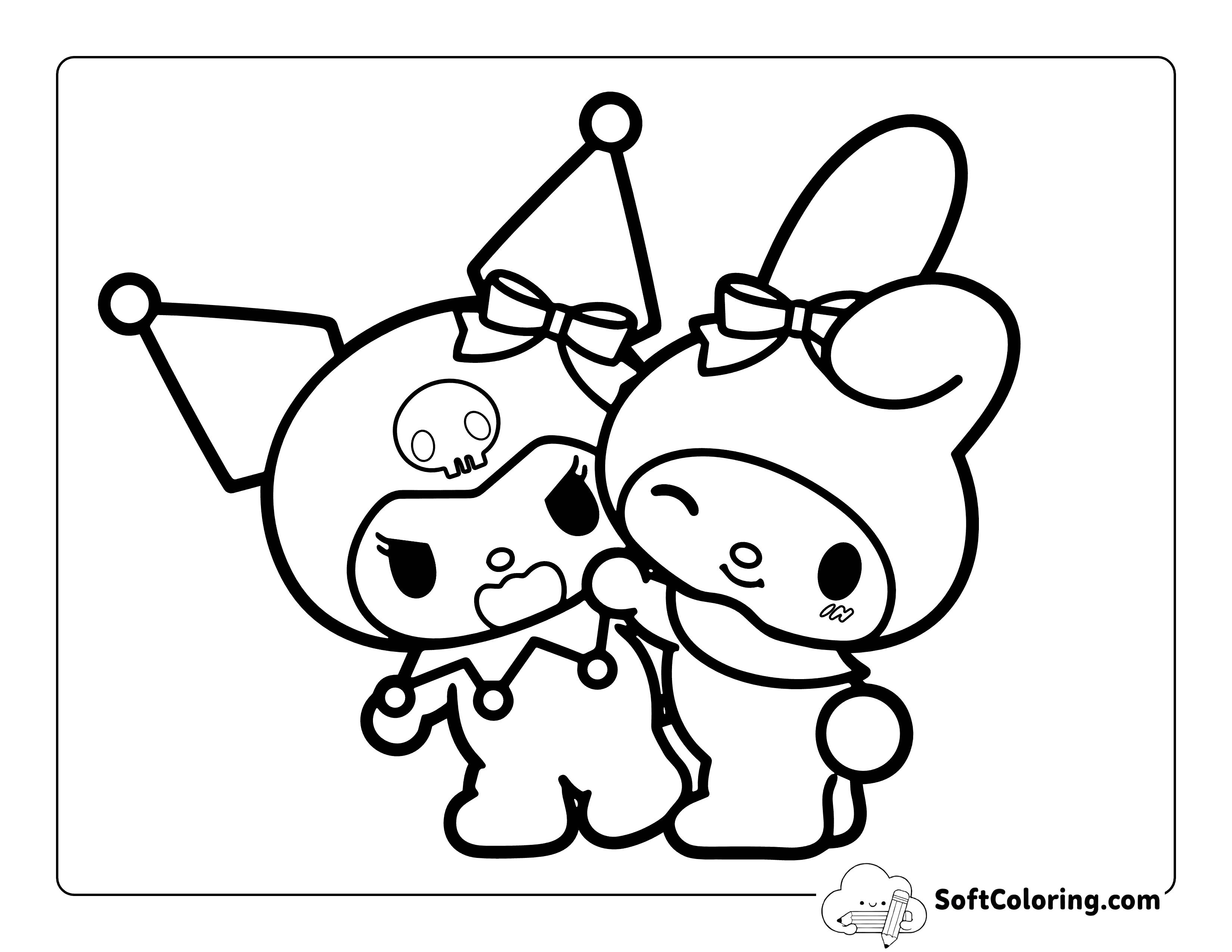 My Melody and Kuromi-Inspired Drawing to Color