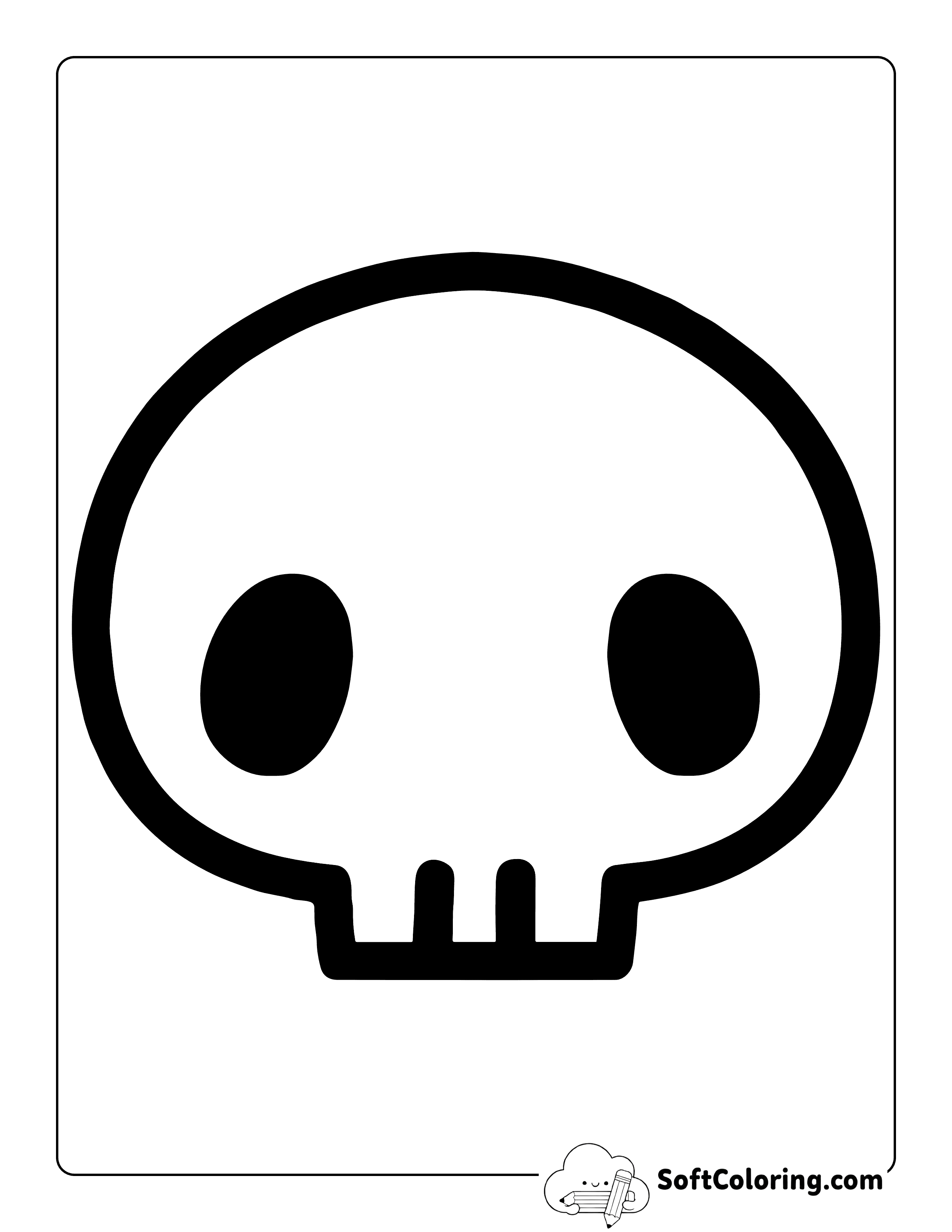 Cute Skull Outline Printable Inspired by Kuromi