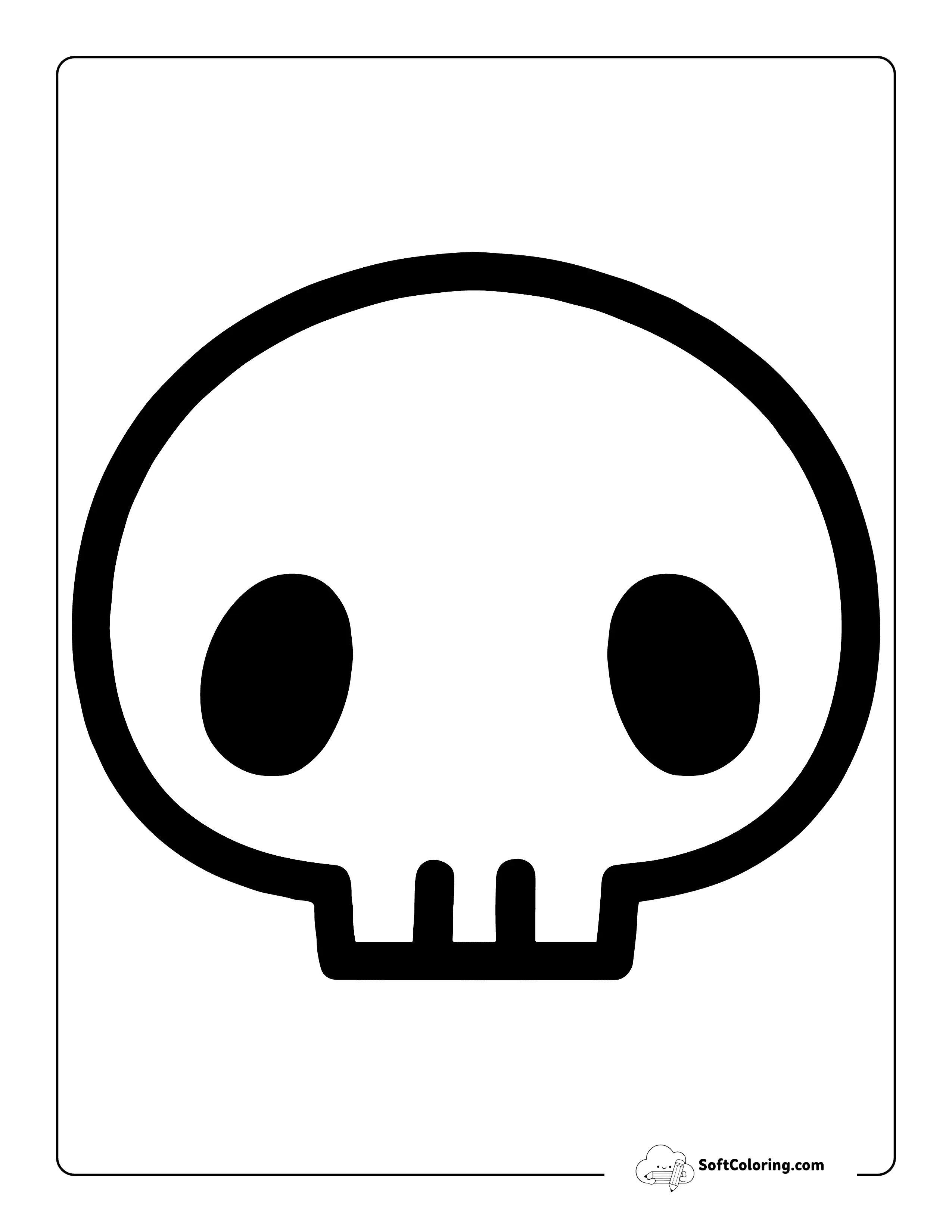 Cute Skull Outline Printable Inspired By Kuromi