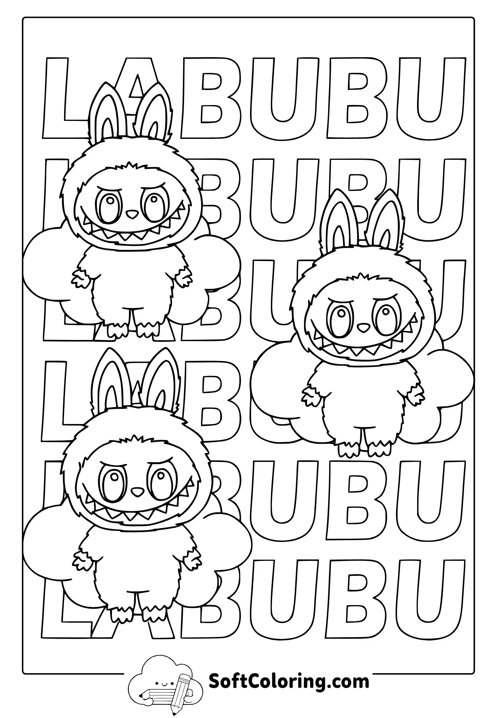 Labubu printed coloring page