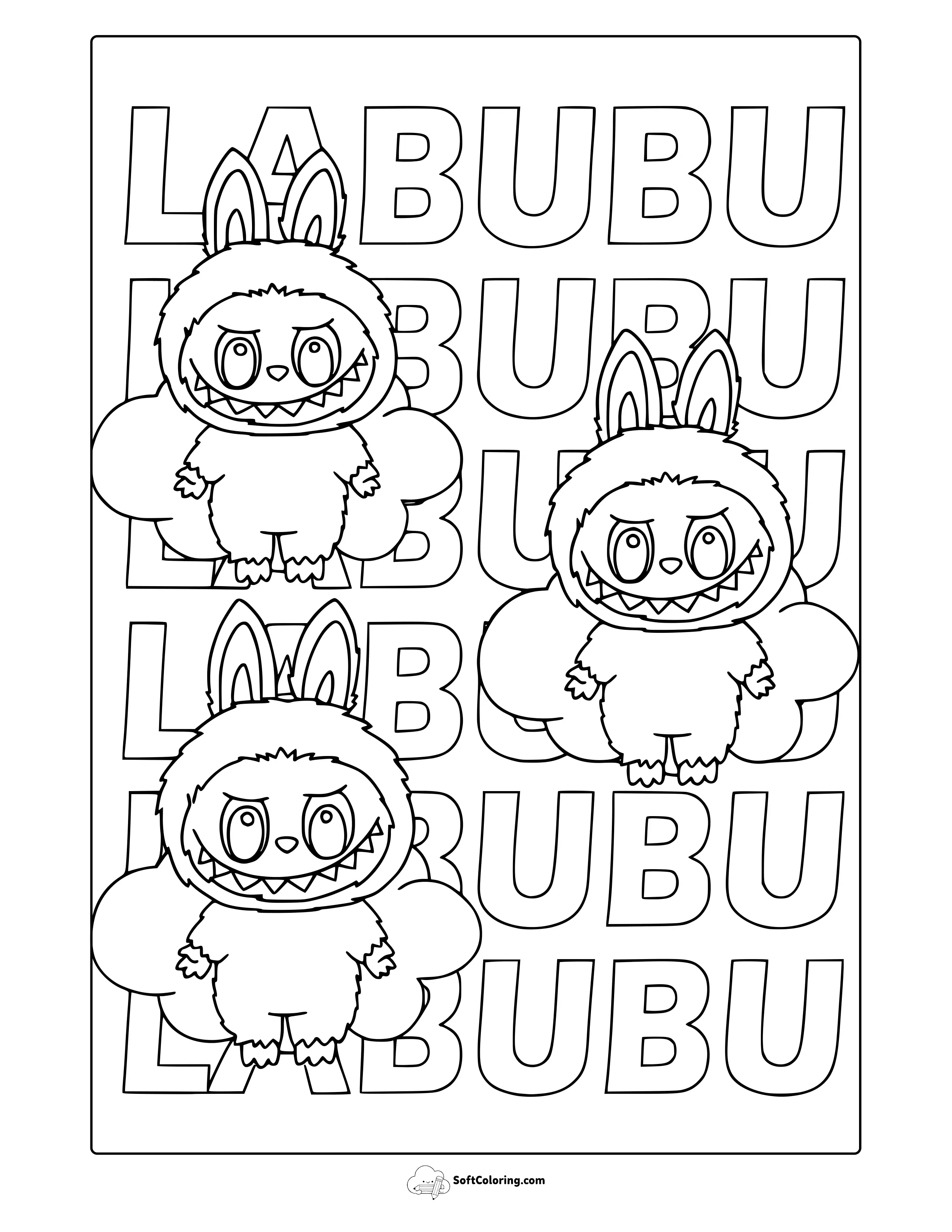 Labubu Printed Coloring Page